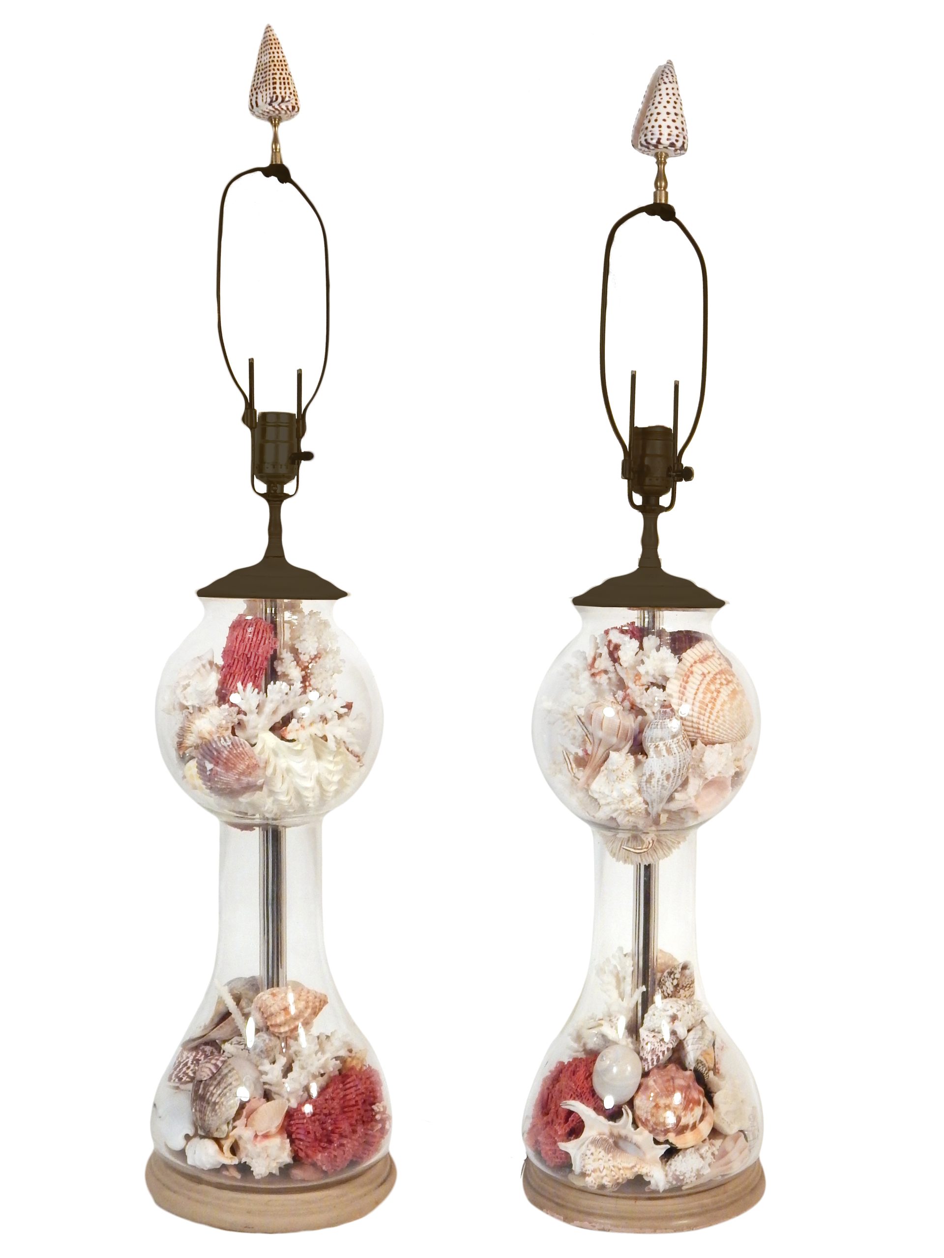 Pair of Cloche Shell Lamps - Image 6