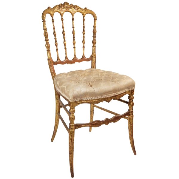 Carved Side Chair with Tufted Seat