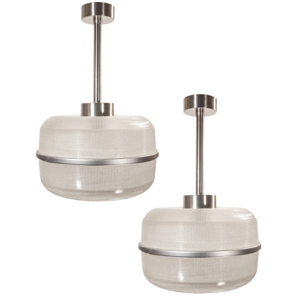 Mid Century Holophane Glass Fixtures