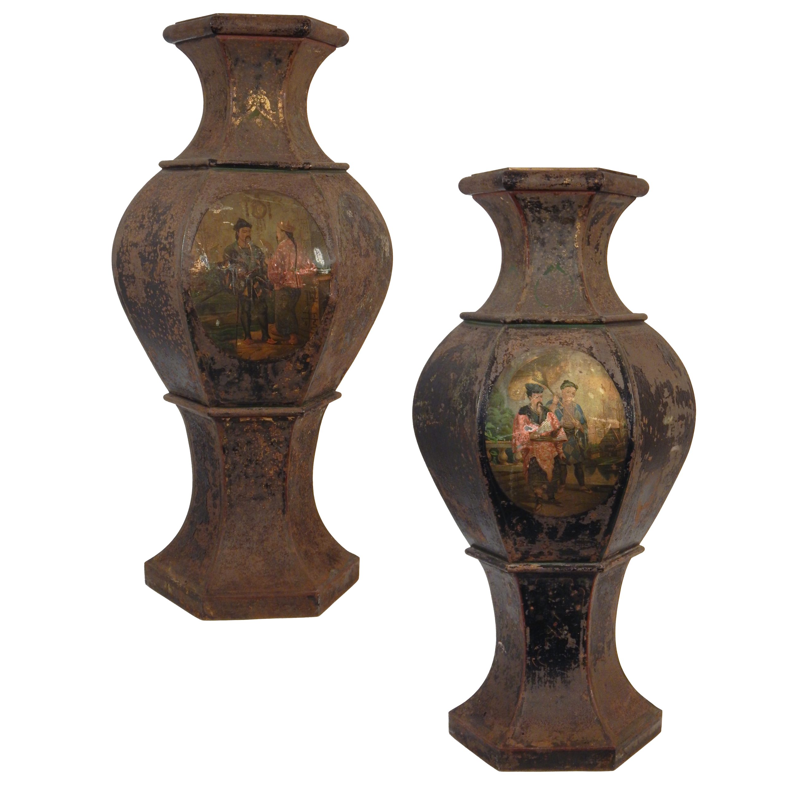 Pair of Chinoiserie Hexagonal Stands