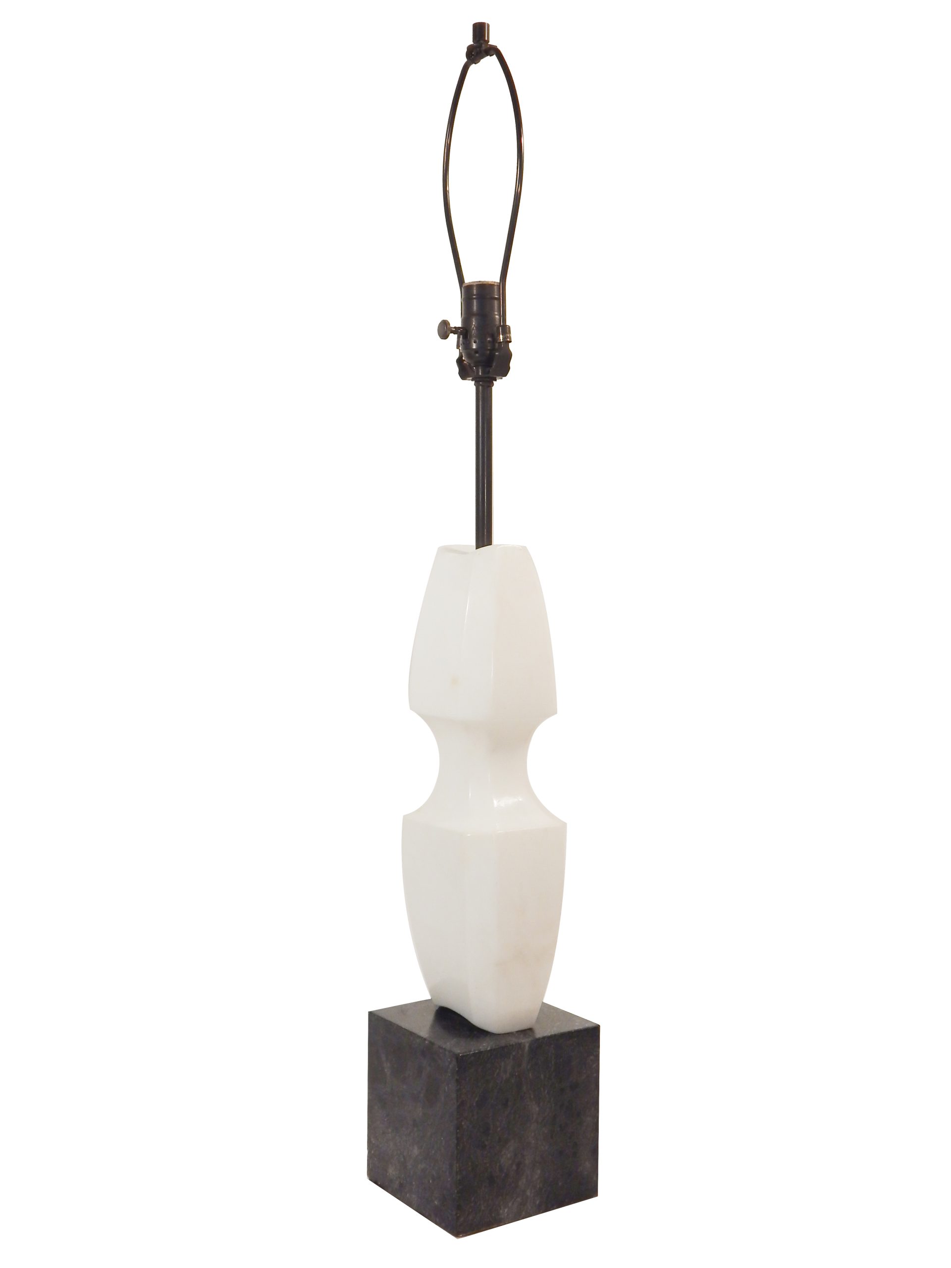 Pair of Sculptural Marble Lamps - Image 3