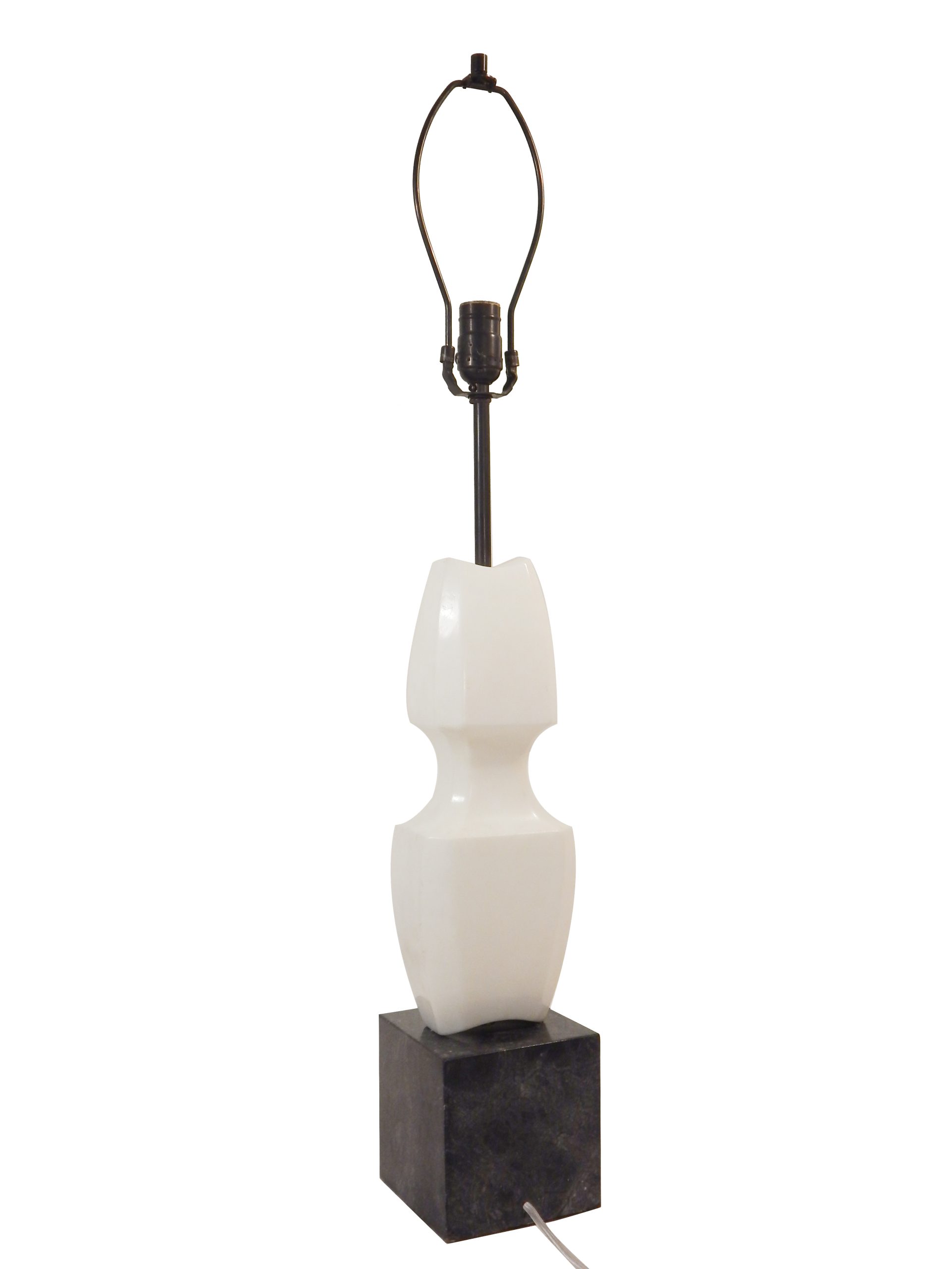 Pair of Sculptural Marble Lamps - Image 4