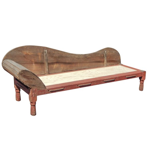 19th C. Wood and Rope Porch Chaise