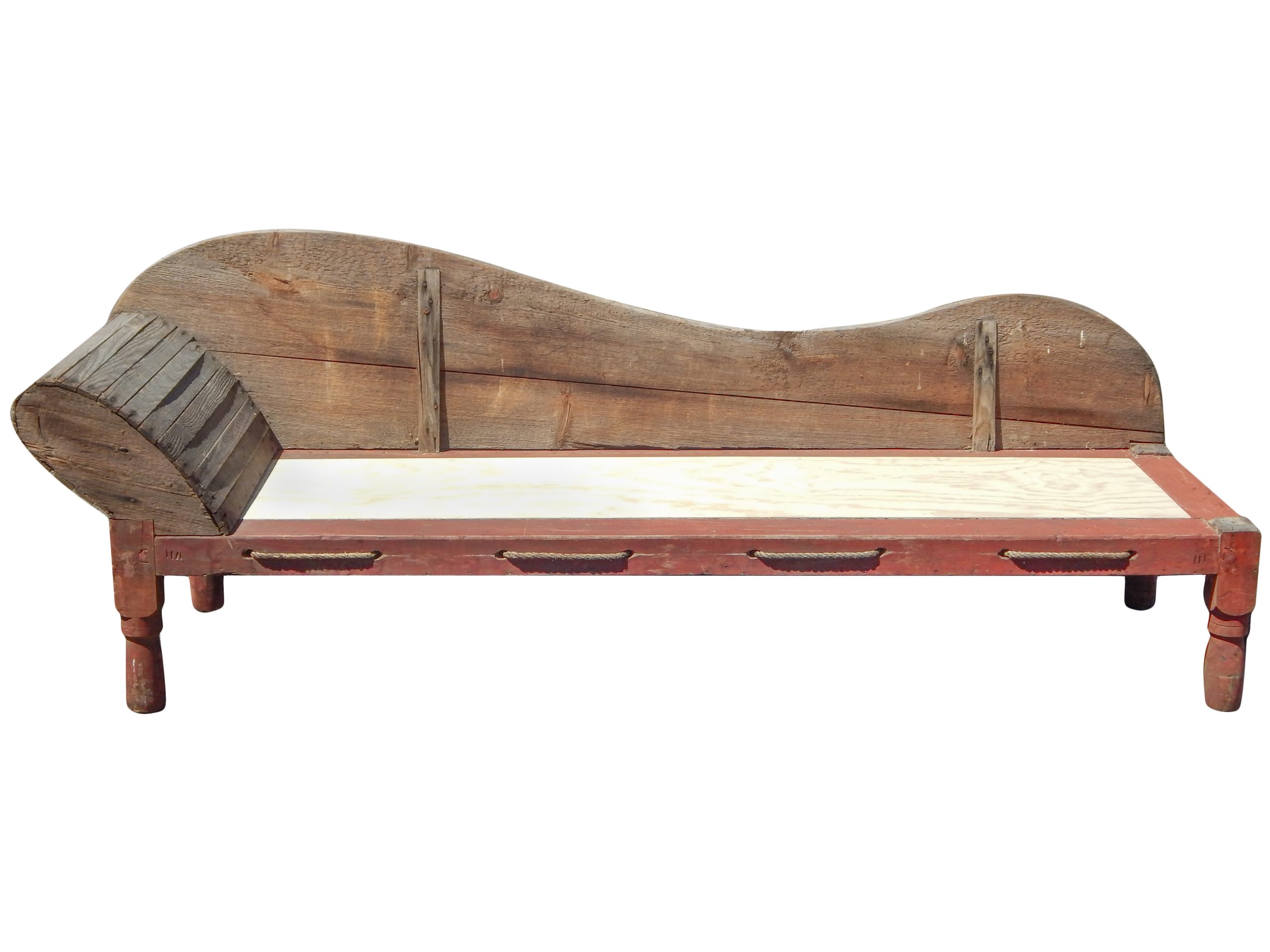 19th C. Wood and Rope Porch Chaise - Image 3
