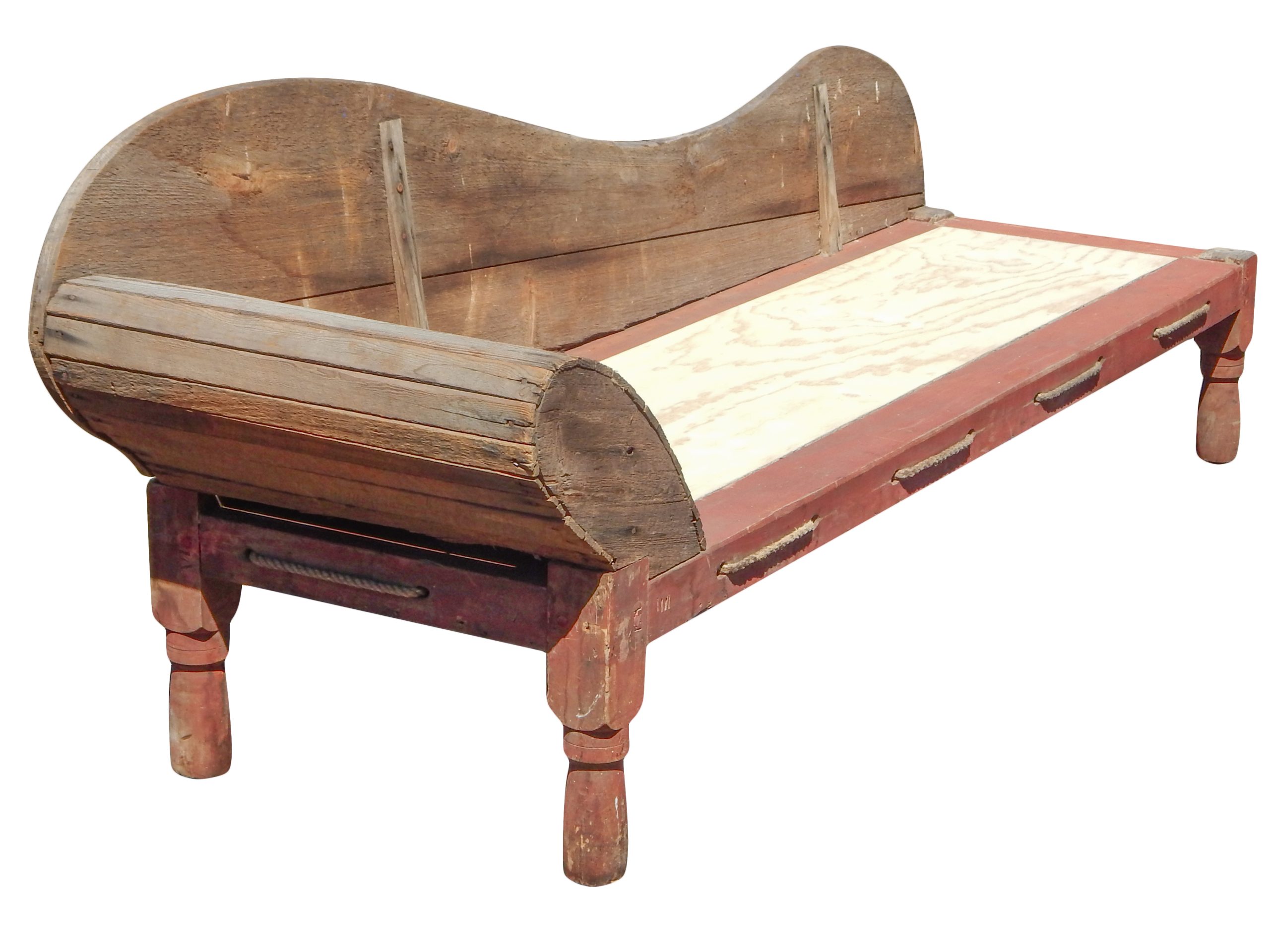 19th C. Wood and Rope Porch Chaise - Image 4