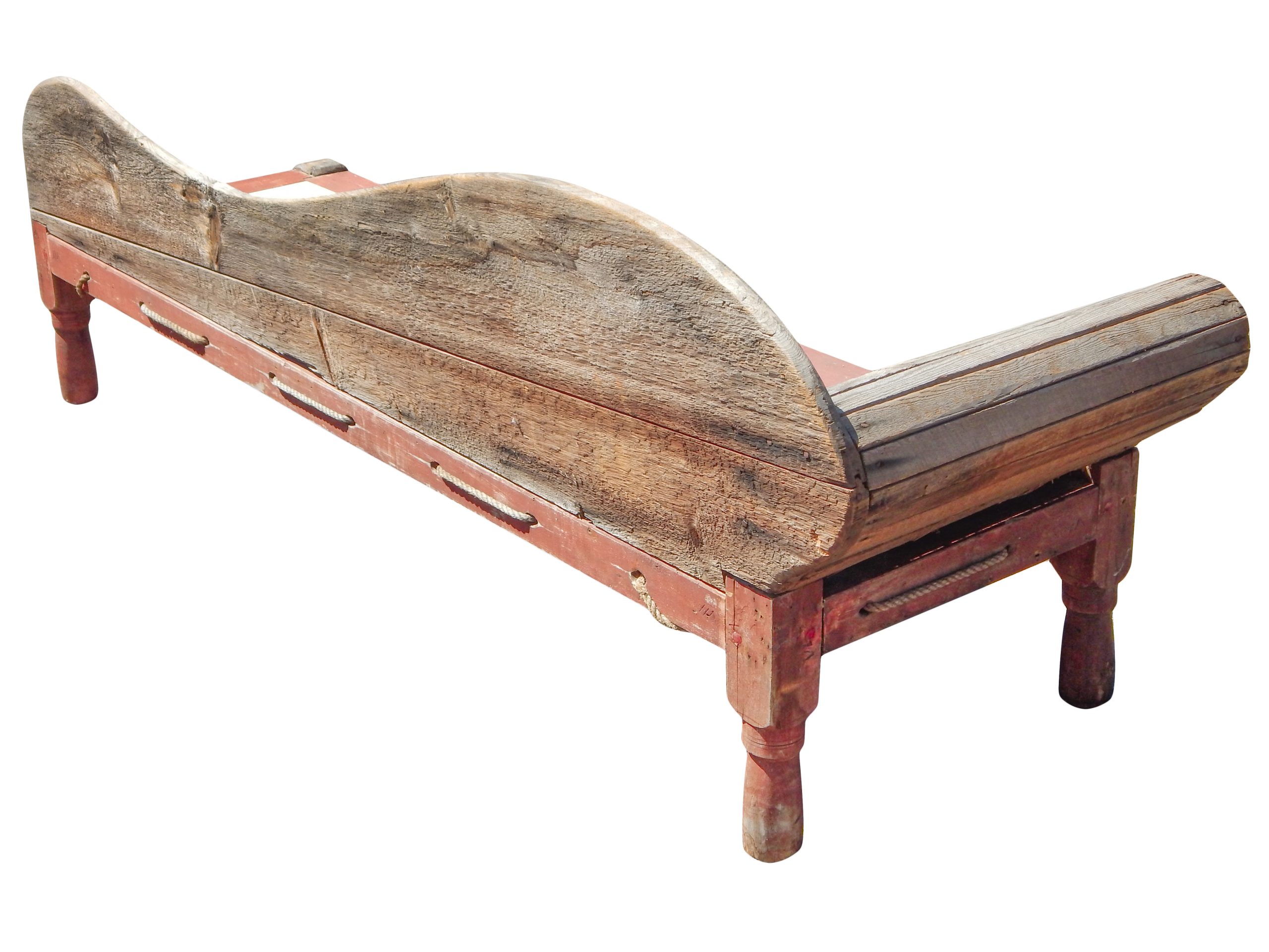 19th C. Wood and Rope Porch Chaise - Image 5