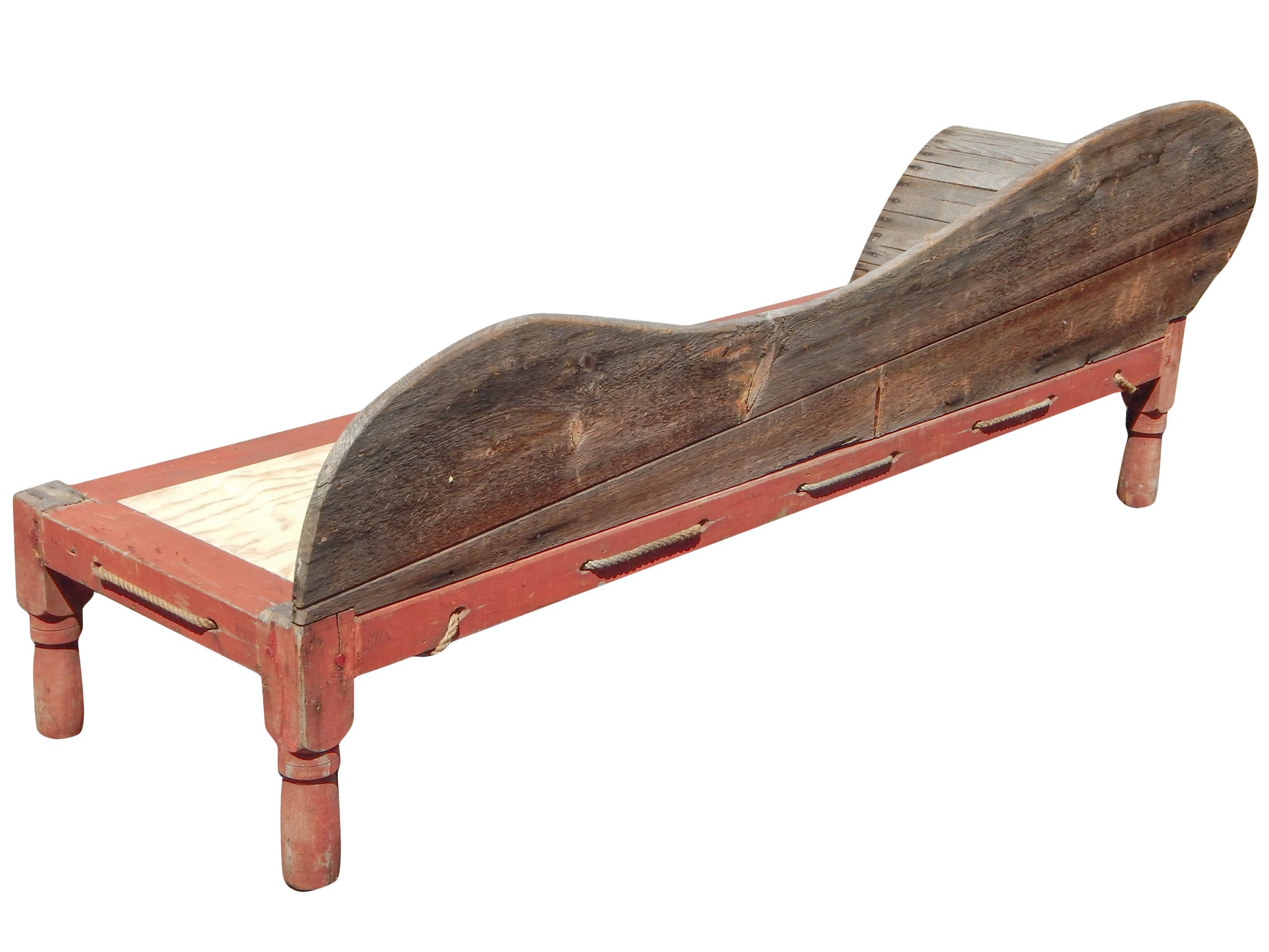 19th C. Wood and Rope Porch Chaise - Image 6