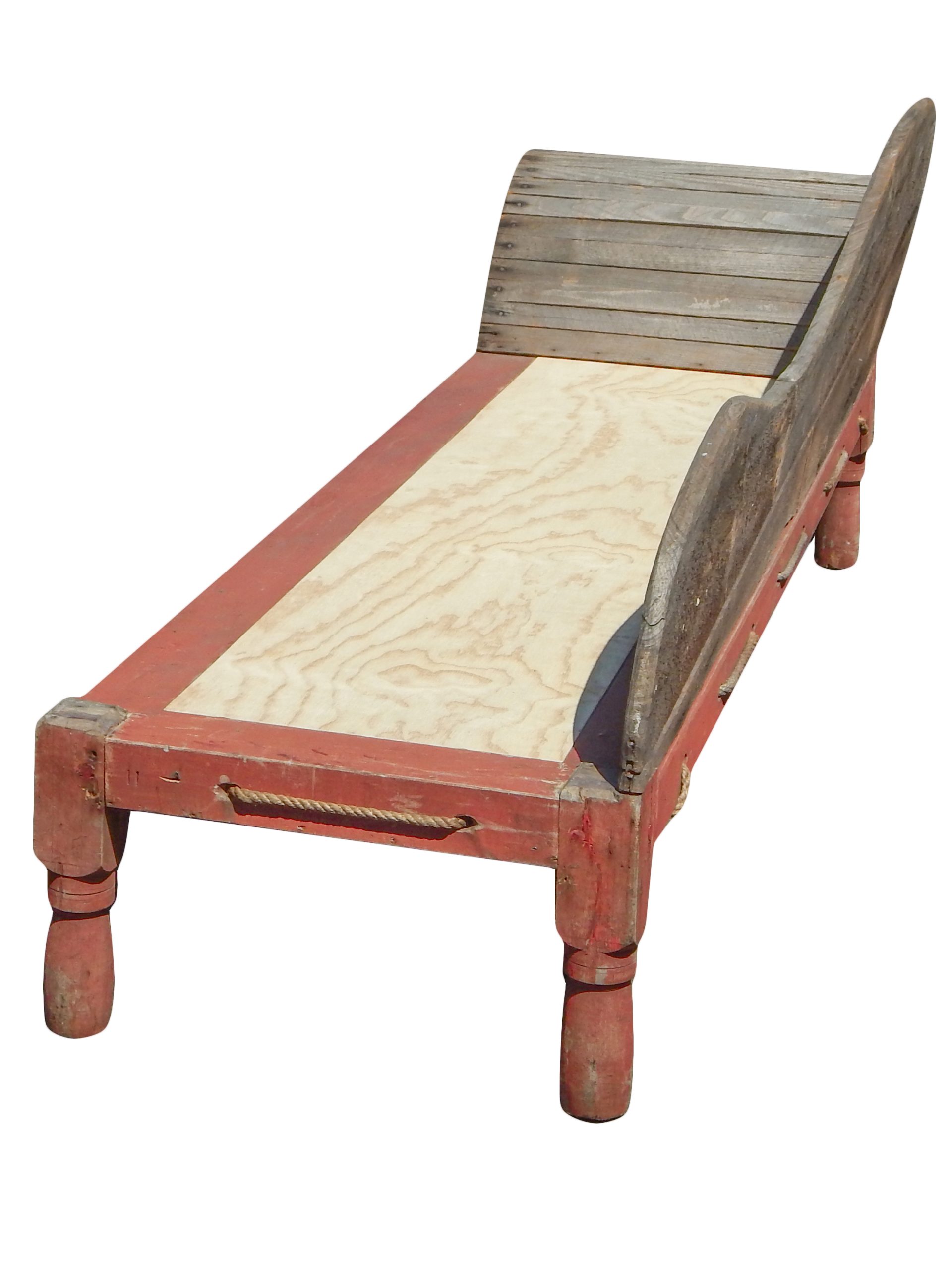 19th C. Wood and Rope Porch Chaise - Image 7