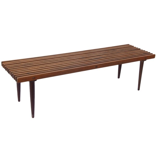 Modernist Wood Slat Bench