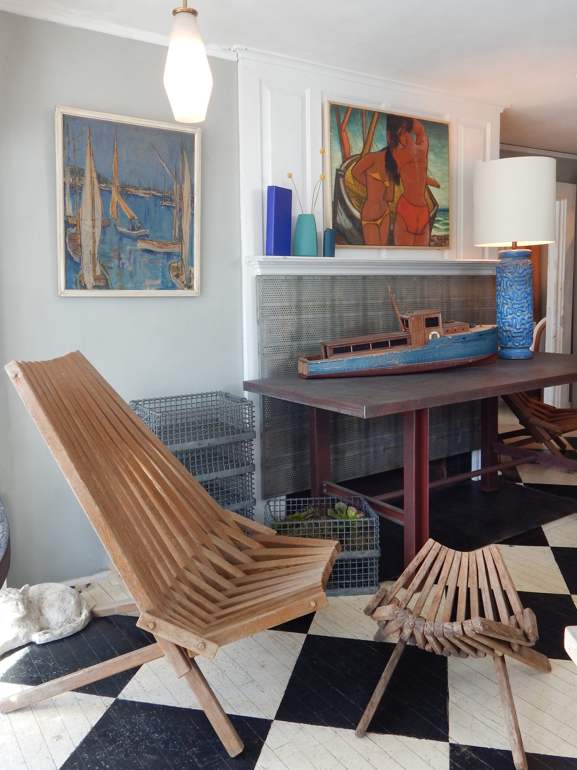 Pair of Outdoor Lounge Chairs with Ottoman - Image 2