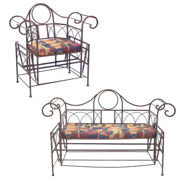 Iron Patio Glider Set