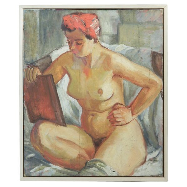 Nude Woman with Red Headscarf by Robert Bonfils