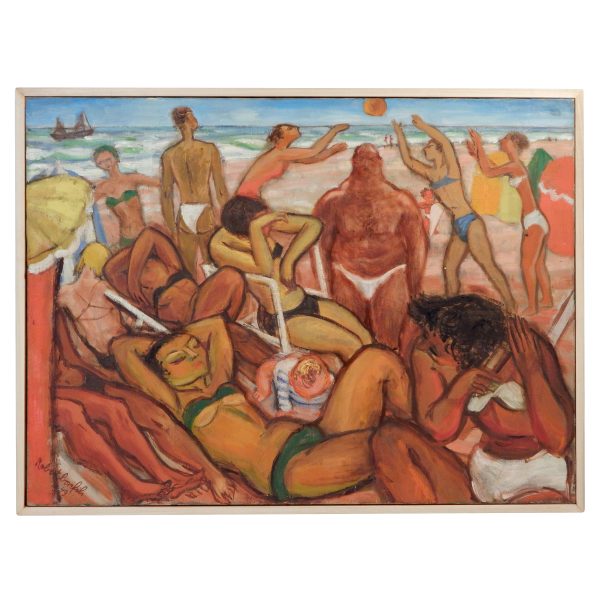 Crowded Beach Scene by Robert Bonfils
