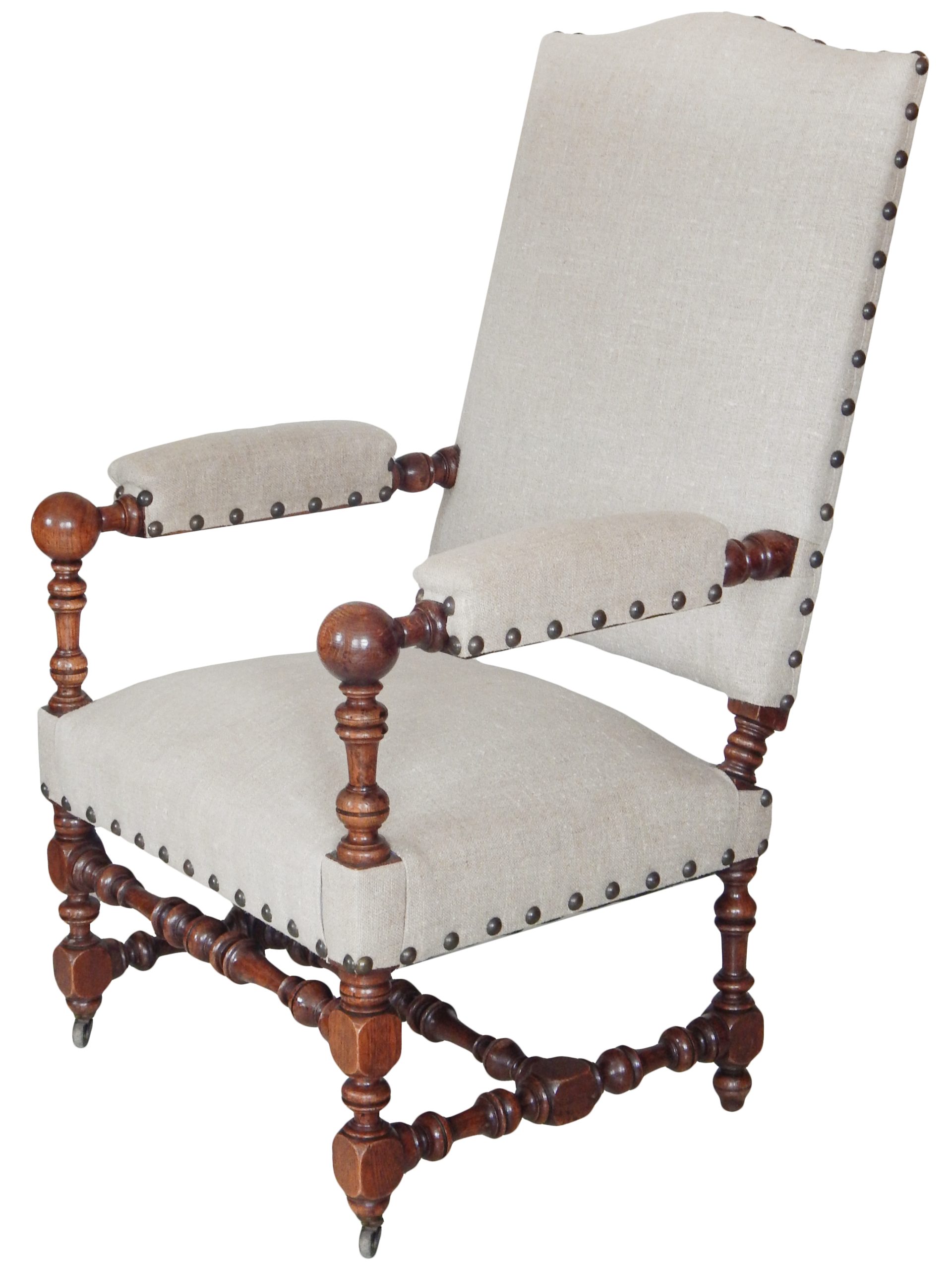 Louis Xlll Style Wood Armchairs - Image 5