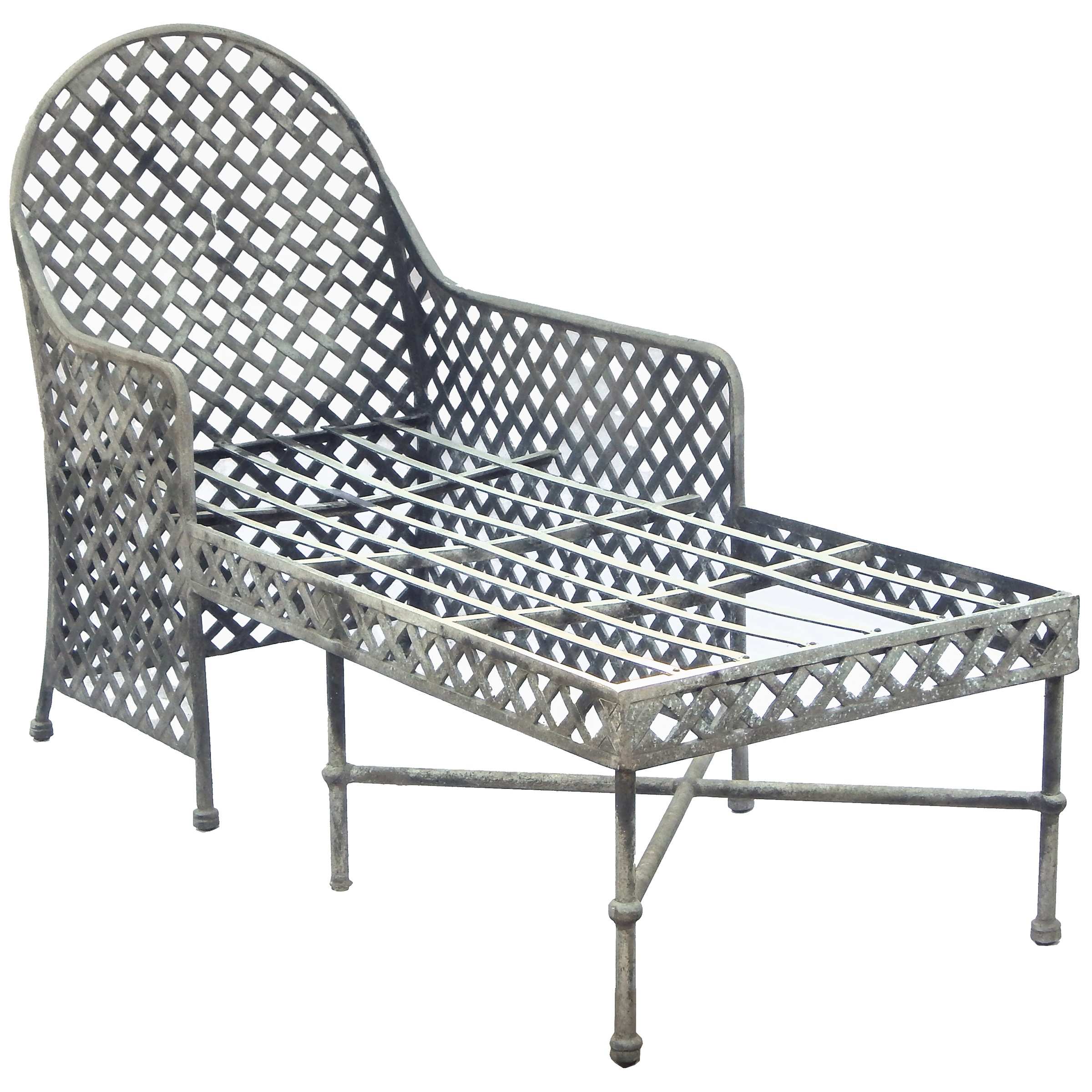 Outdoor Zinc Lattice Chaise Lounge
