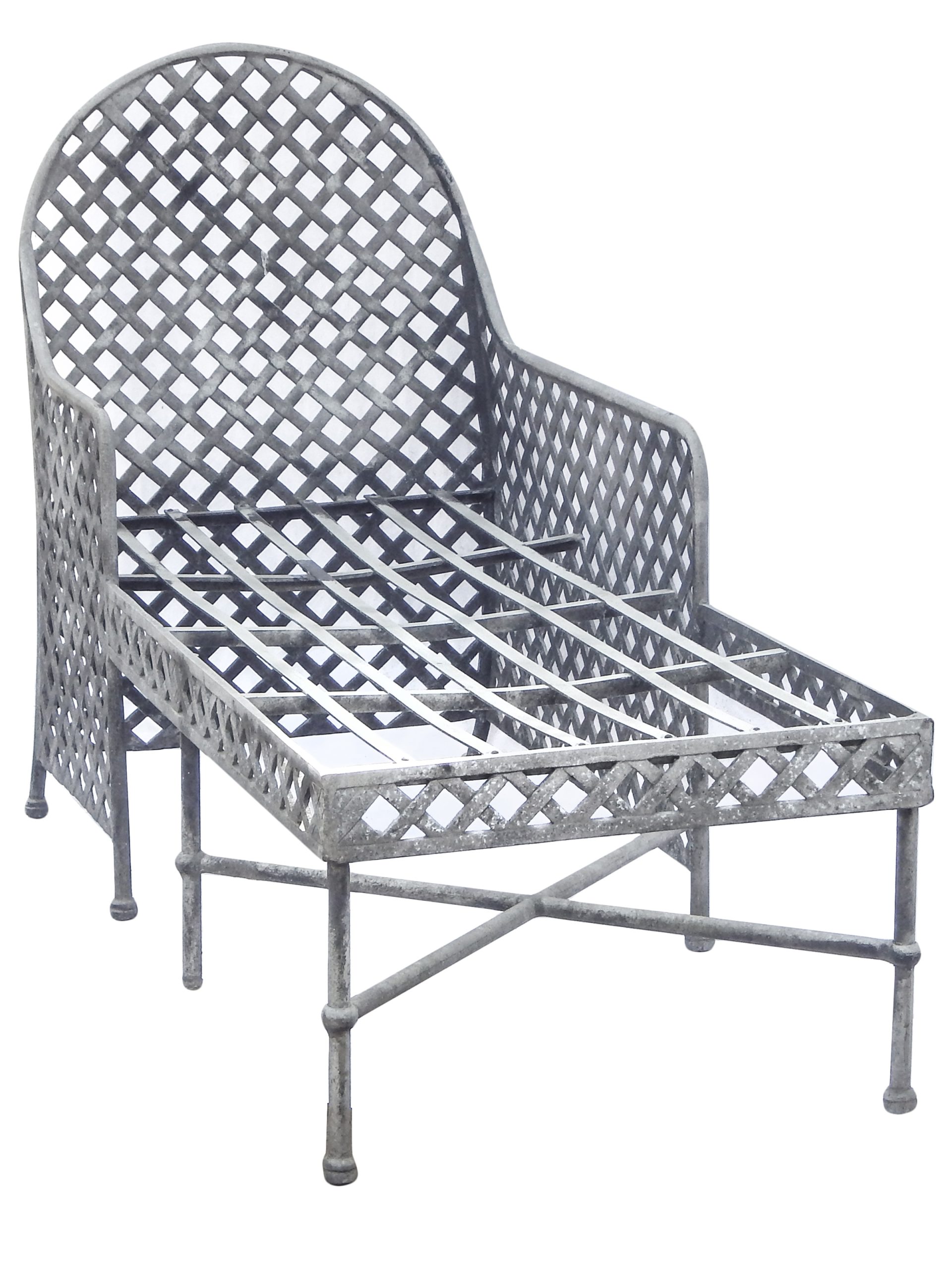 Outdoor Zinc Lattice Chaise Lounge - Image 9