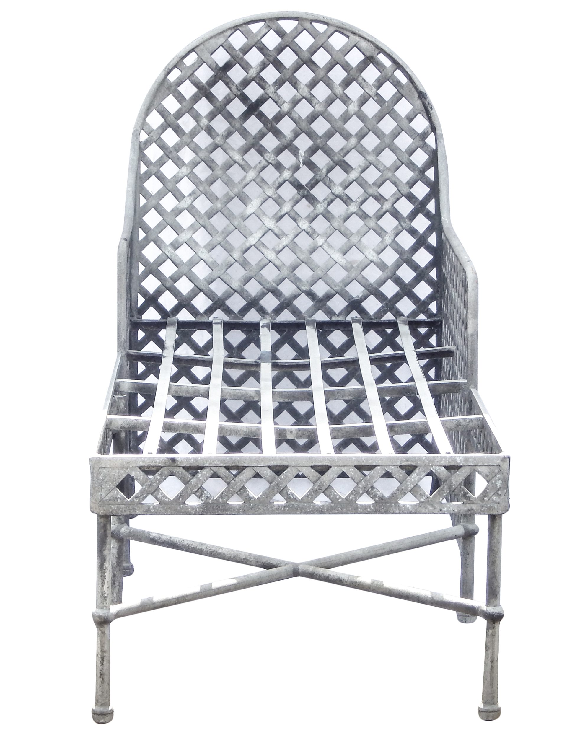 Outdoor Zinc Lattice Chaise Lounge - Image 7