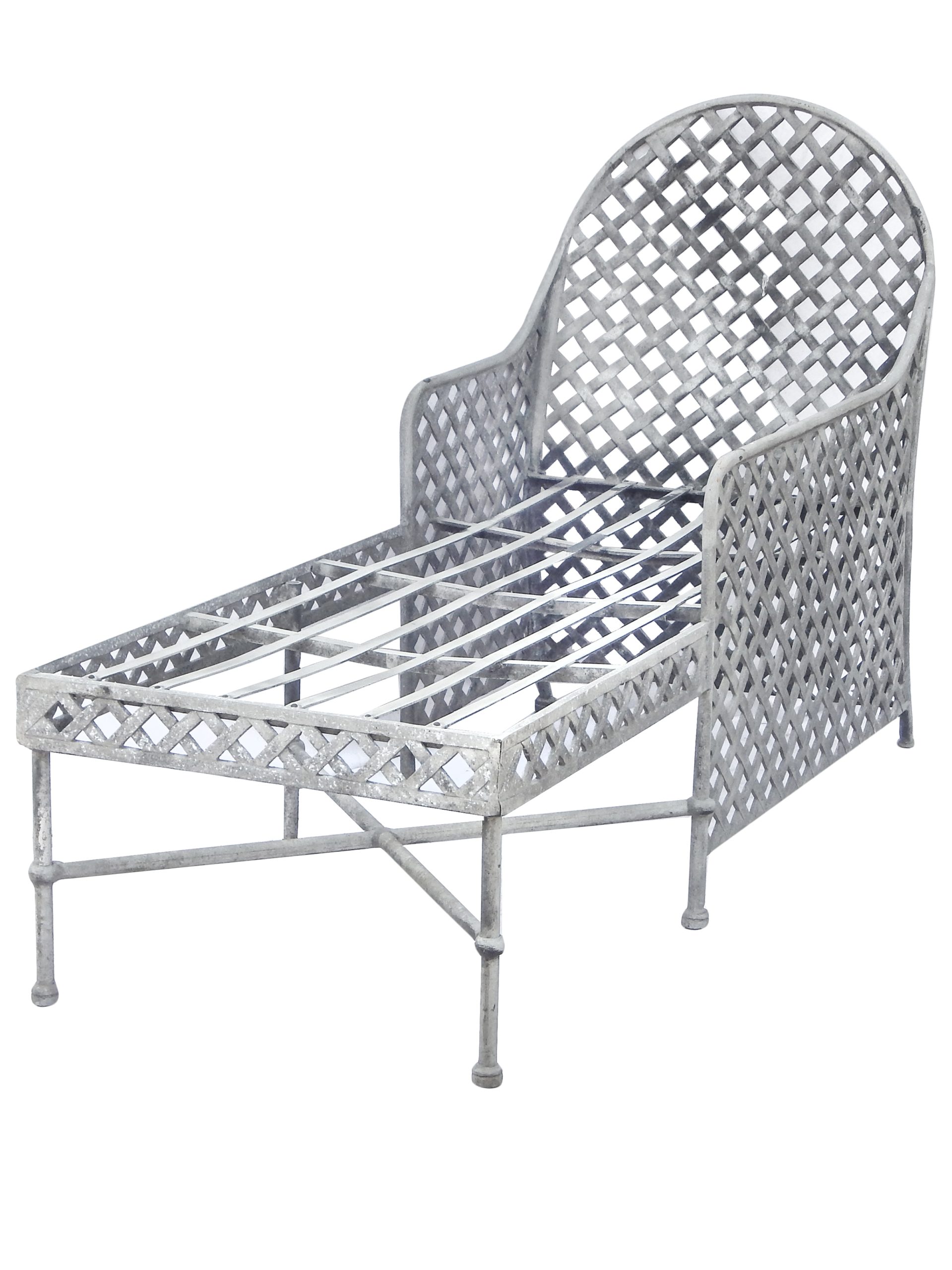 Outdoor Zinc Lattice Chaise Lounge - Image 8