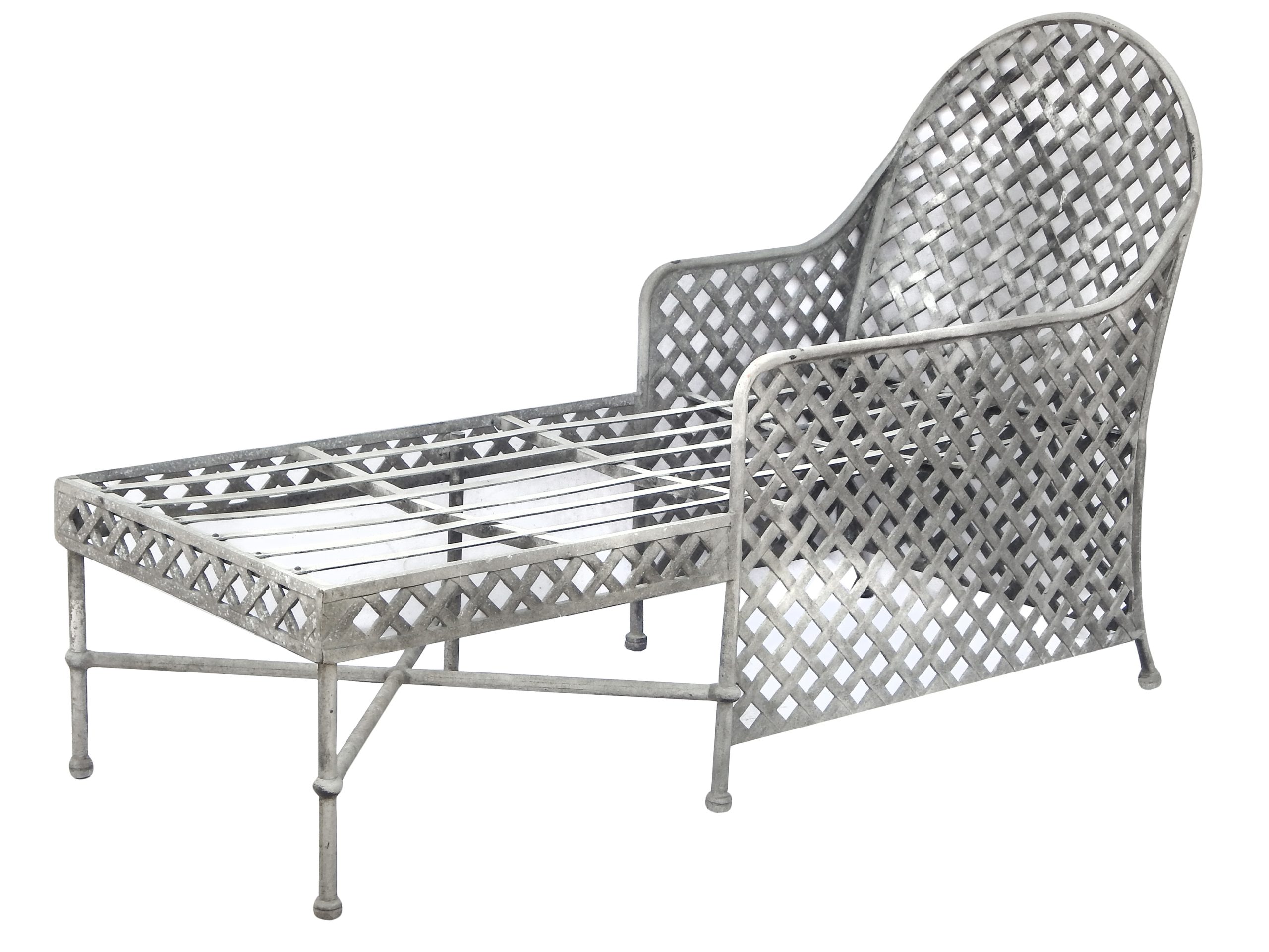 Outdoor Zinc Lattice Chaise Lounge - Image 3