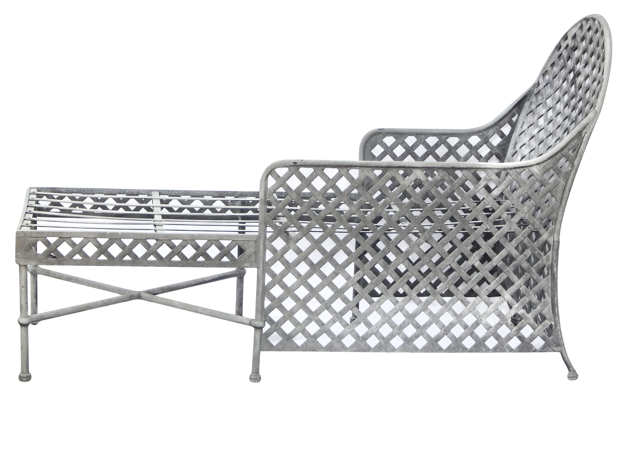 Outdoor Zinc Lattice Chaise Lounge - Image 4