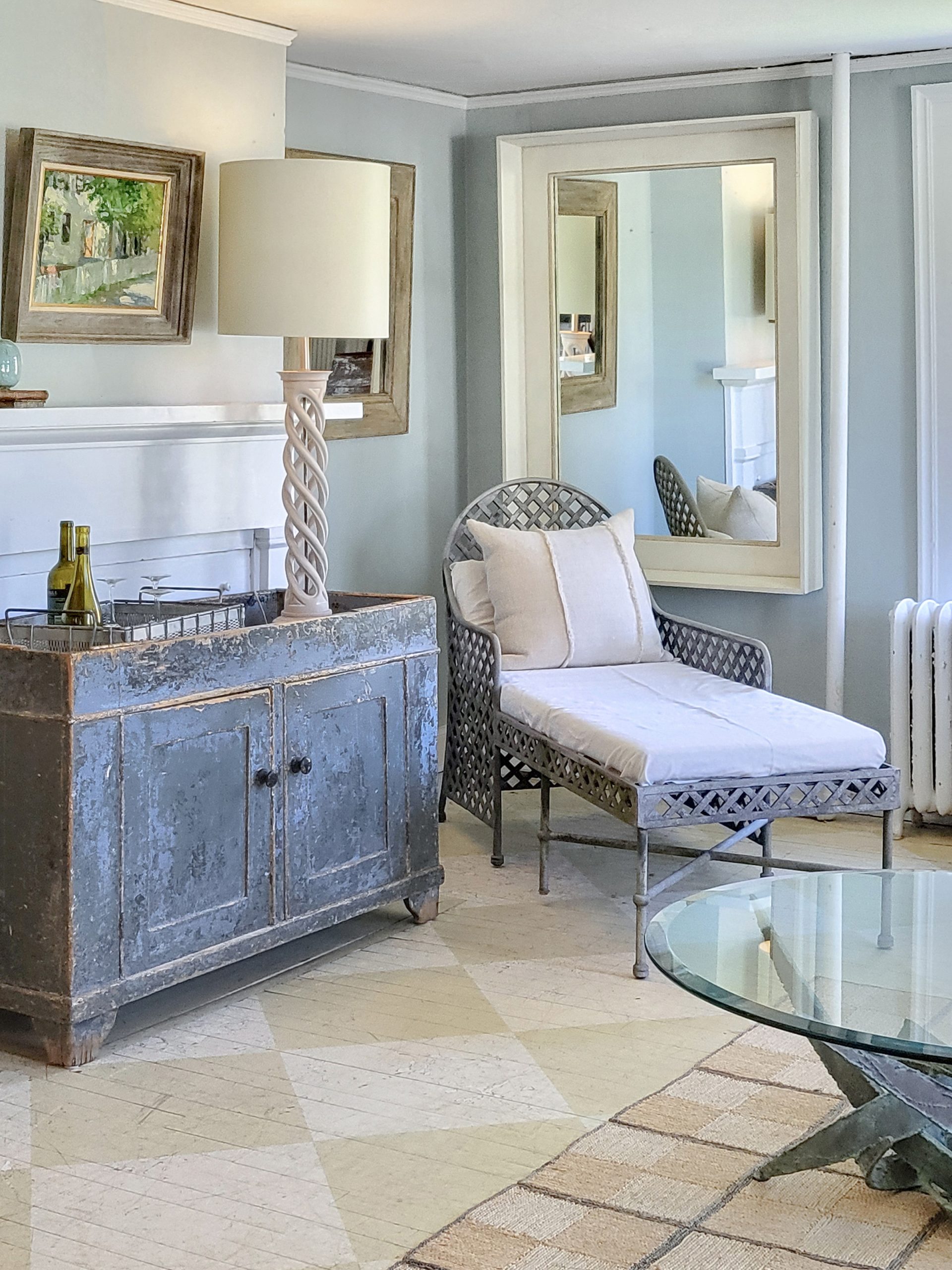 Outdoor Zinc Lattice Chaise Lounge - Image 2