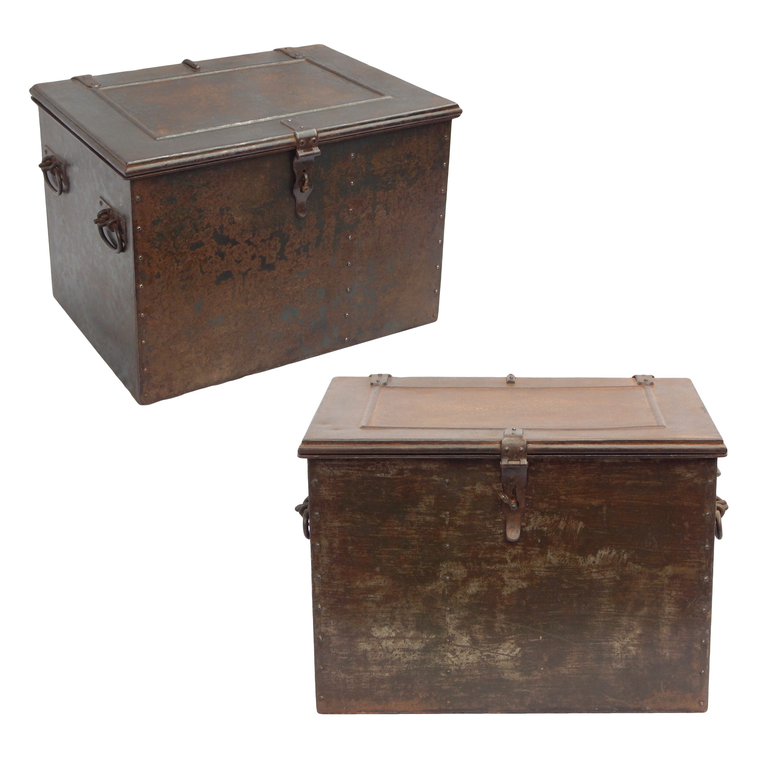 Pair of Metal Storage Trunks