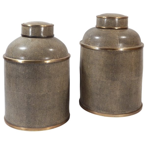 Pair of Vessels with Shagreen Finish