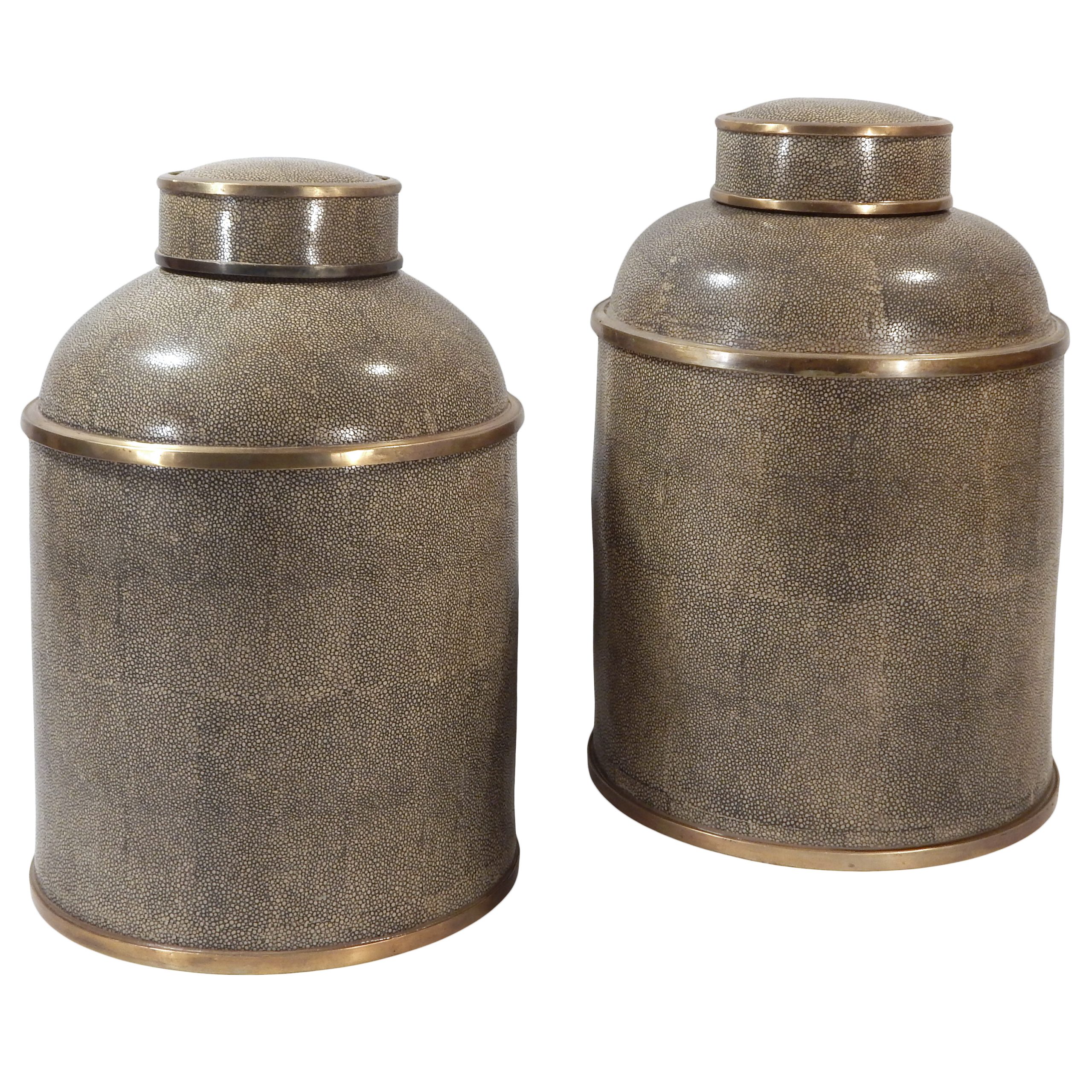 Pair of Vessels with Shagreen Finish