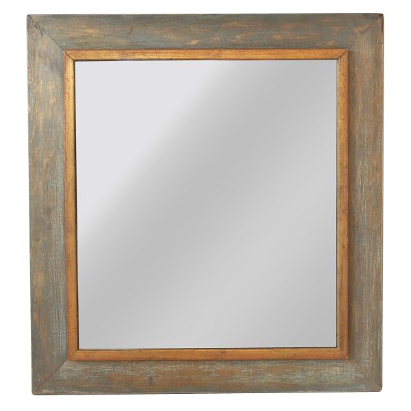 Gold Mirror with Gray Paint