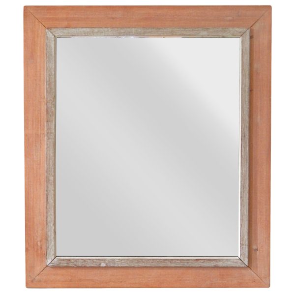 Wood Mirror with White Molding
