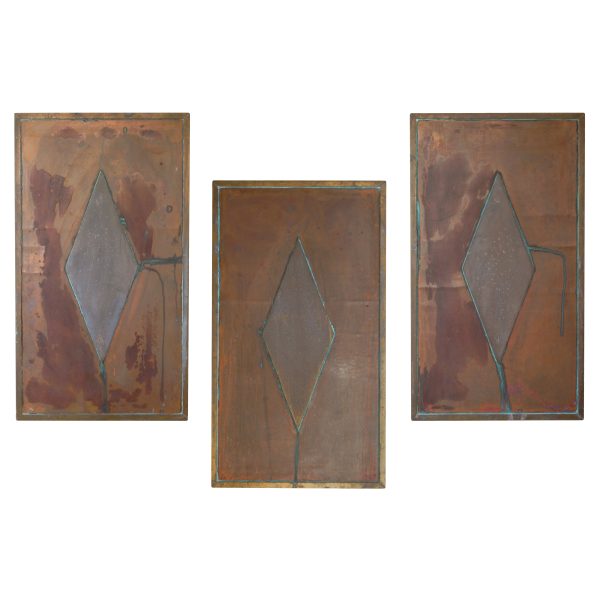 Set of 3 Decorative Copper and Brass Wall Panels