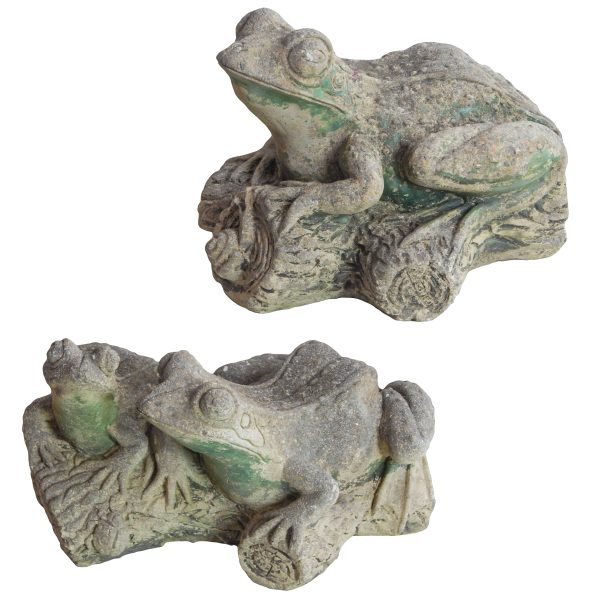 Two Concrete Frog Figures