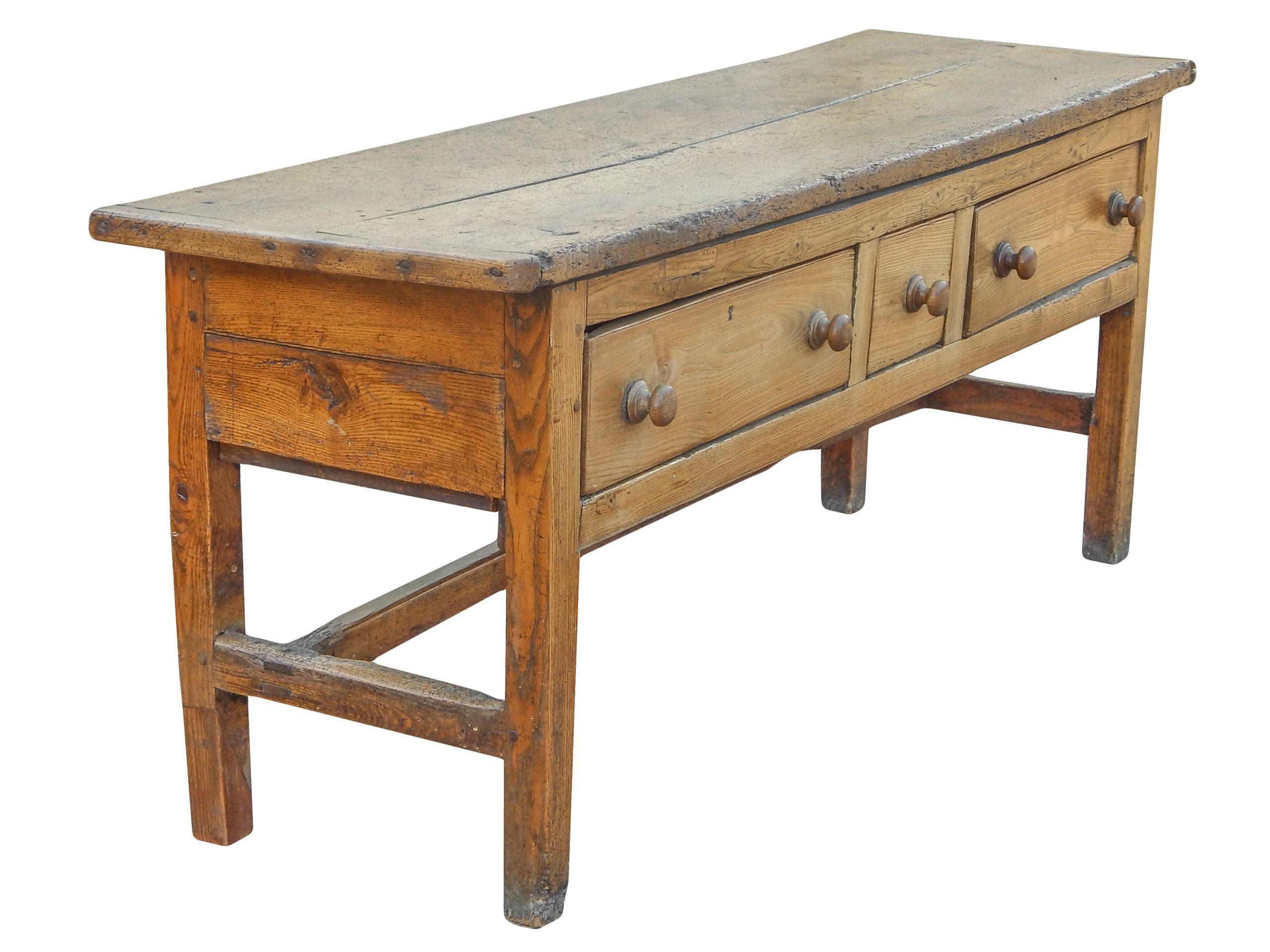 Three Drawer Pine Console Table - Image 2