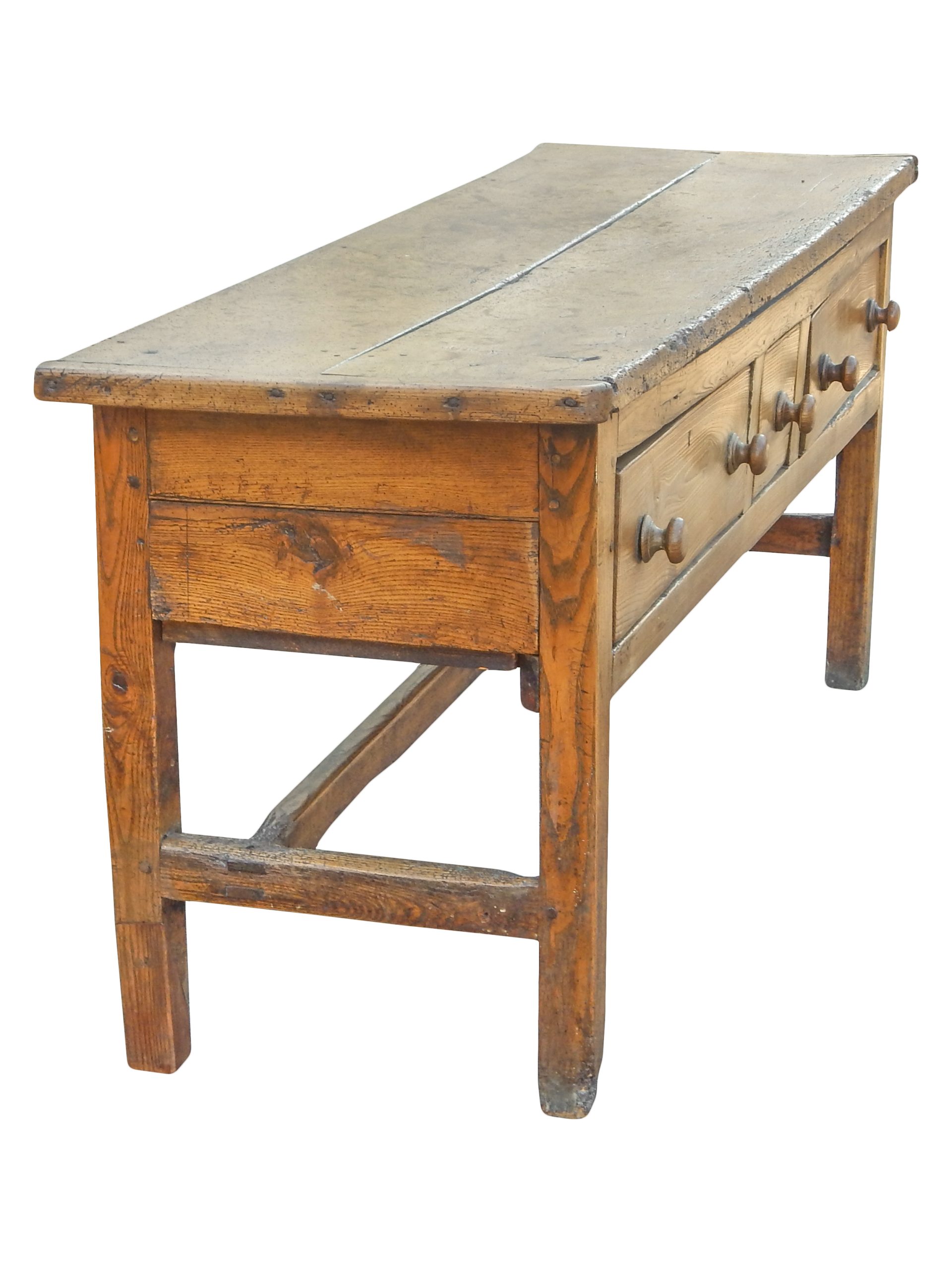 Three Drawer Pine Console Table - Image 3