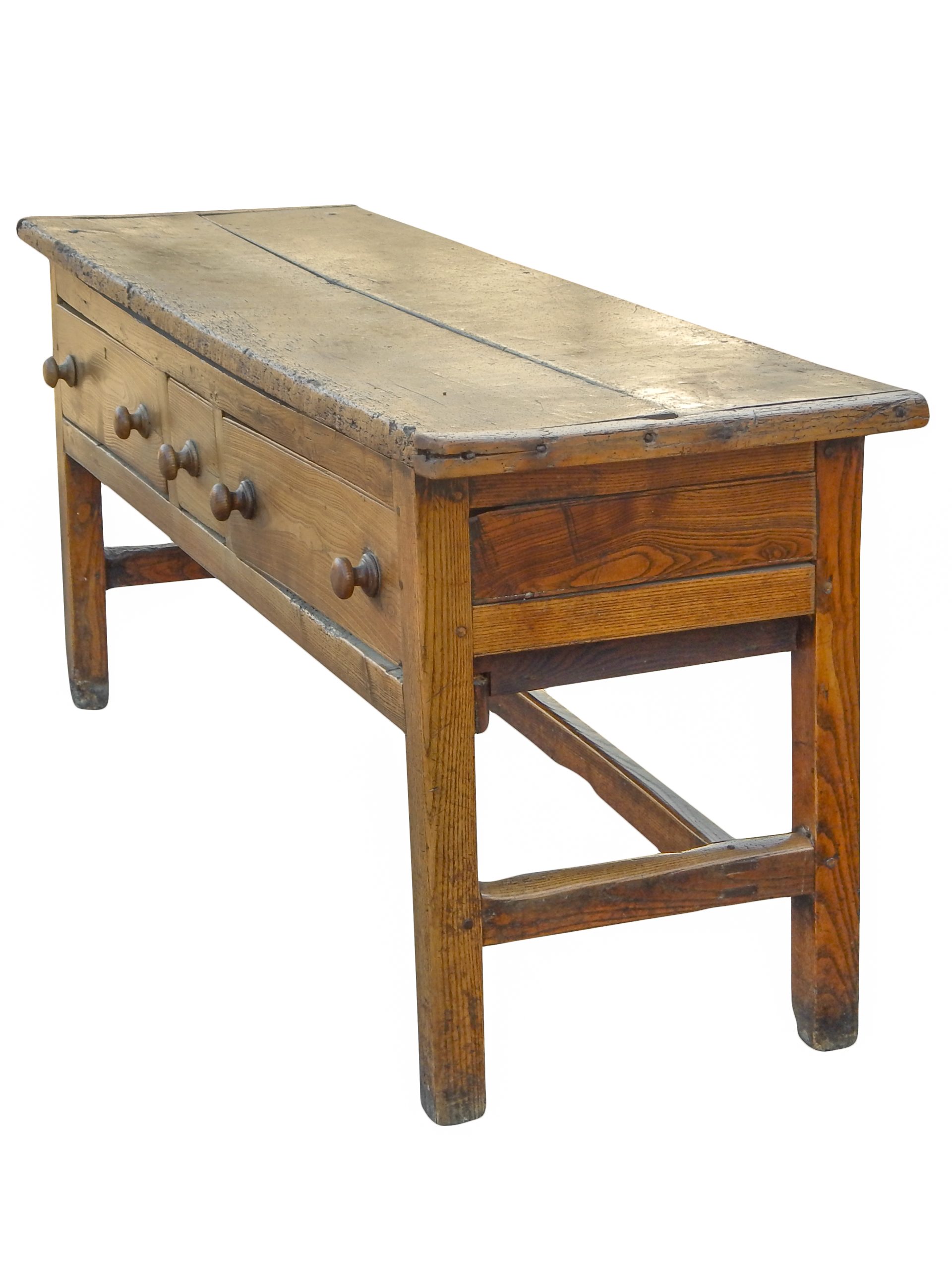 Three Drawer Pine Console Table - Image 7