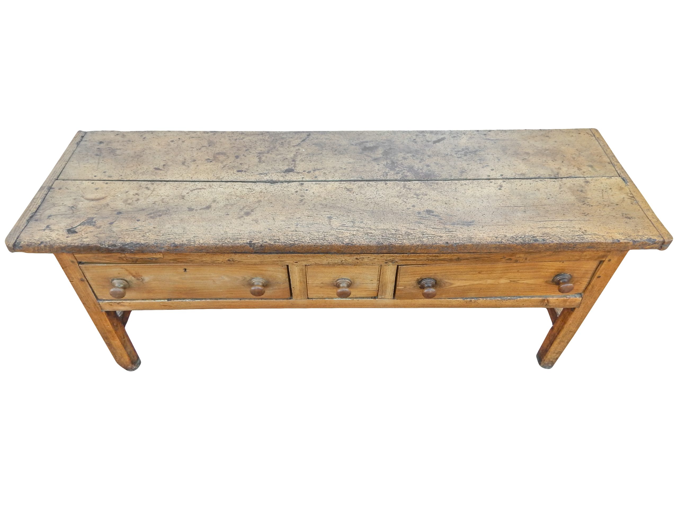 Three Drawer Pine Console Table - Image 8