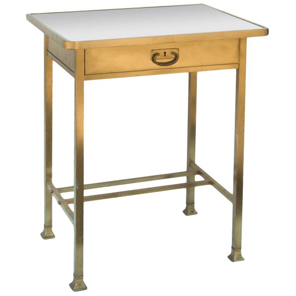 Contemporary Brass and Mirror Side Table