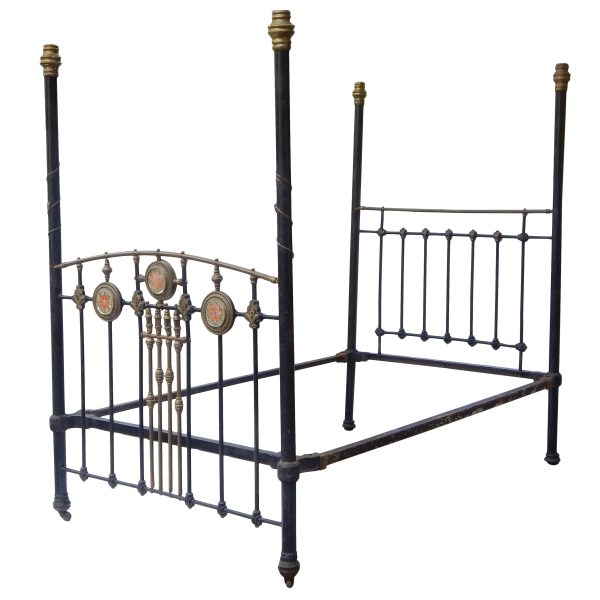 Canopy Bed in Brass & Black