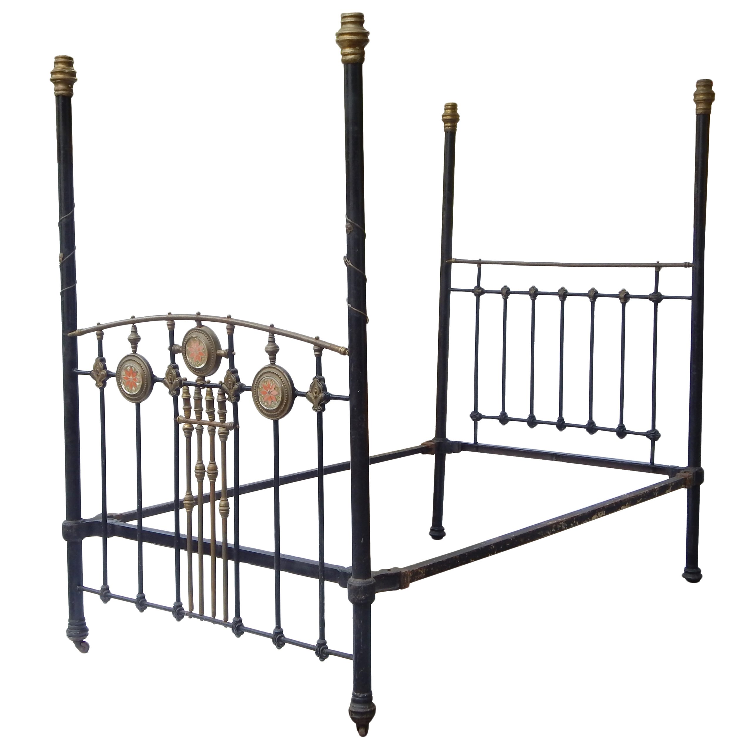 Canopy Bed in Brass & Black