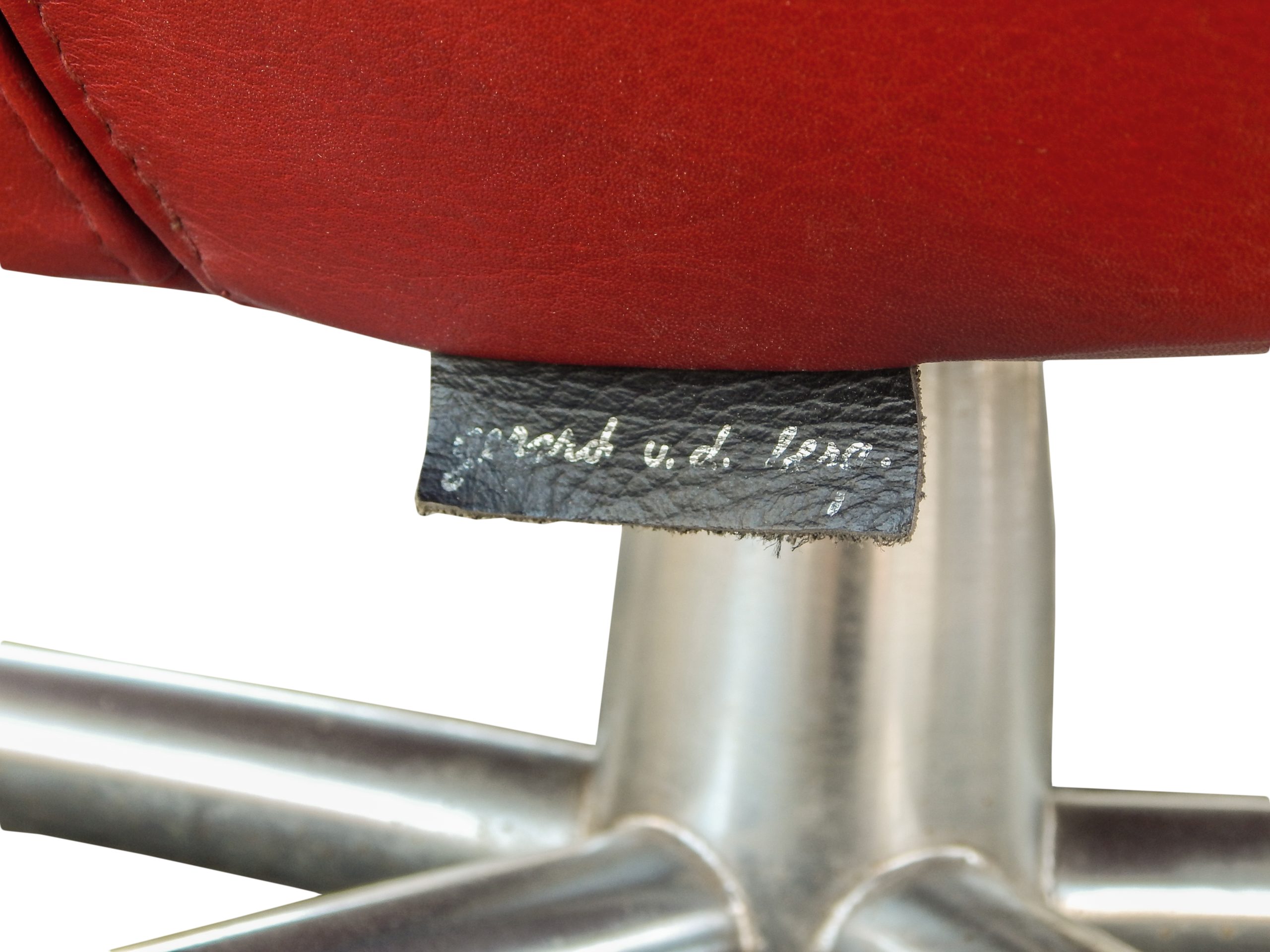 Gerard Van Den Berg Red Leather Chair - Image 12