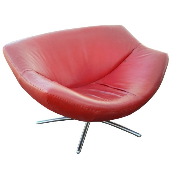 Gerard Van Den Berg Red Leather Chair