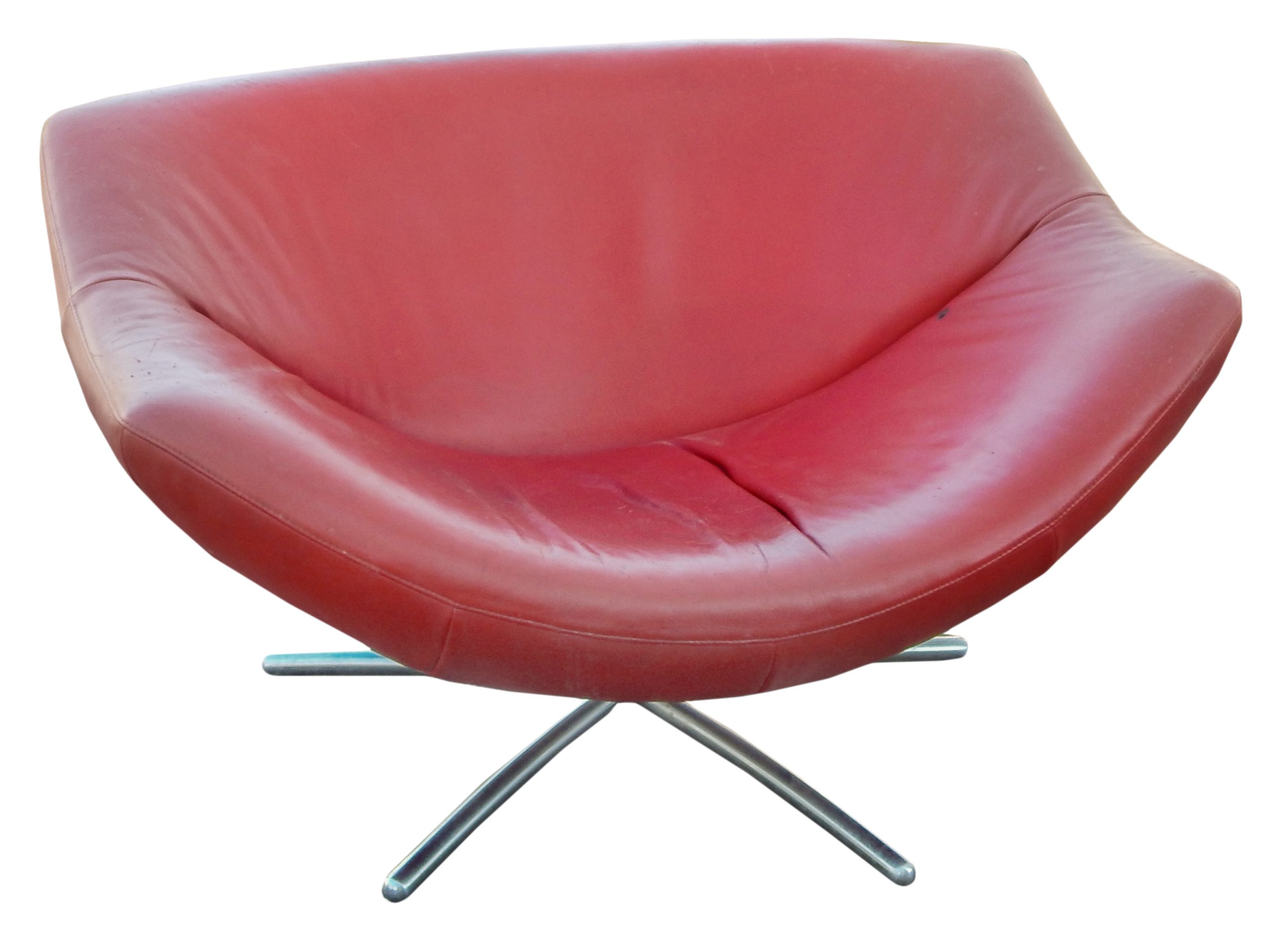 Gerard Van Den Berg Red Leather Chair - Image 3