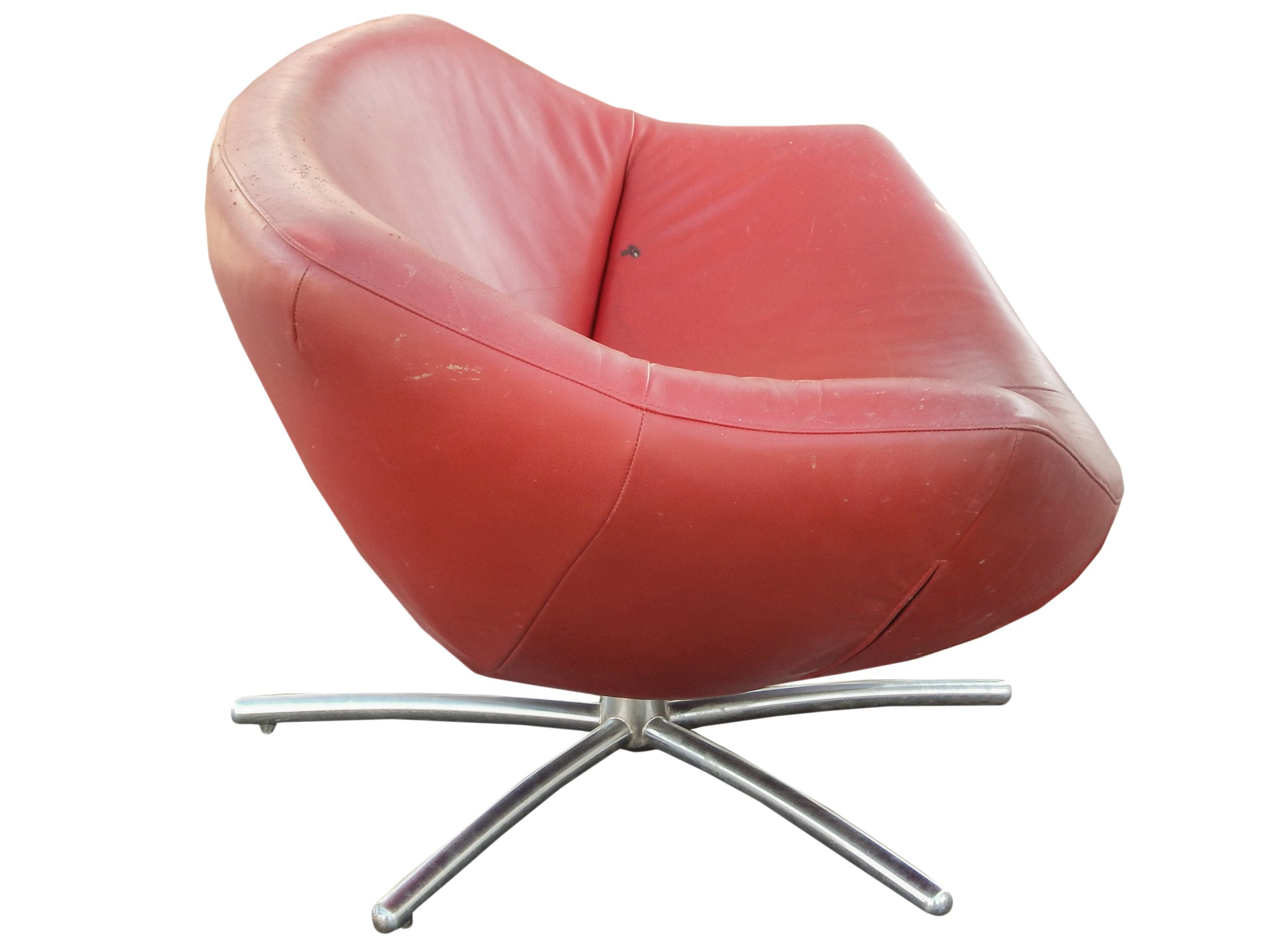Gerard Van Den Berg Red Leather Chair - Image 4