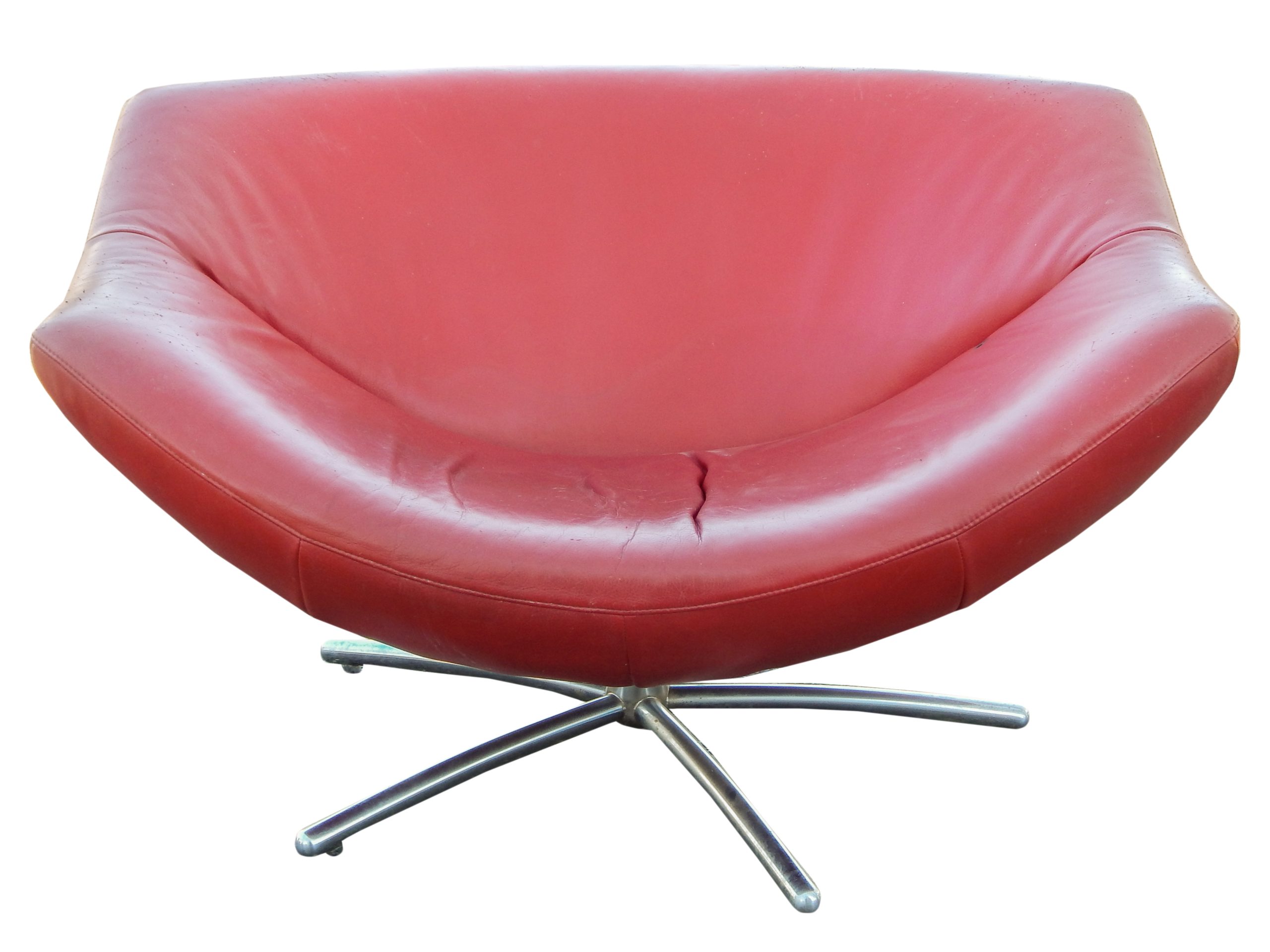 Gerard Van Den Berg Red Leather Chair - Image 5