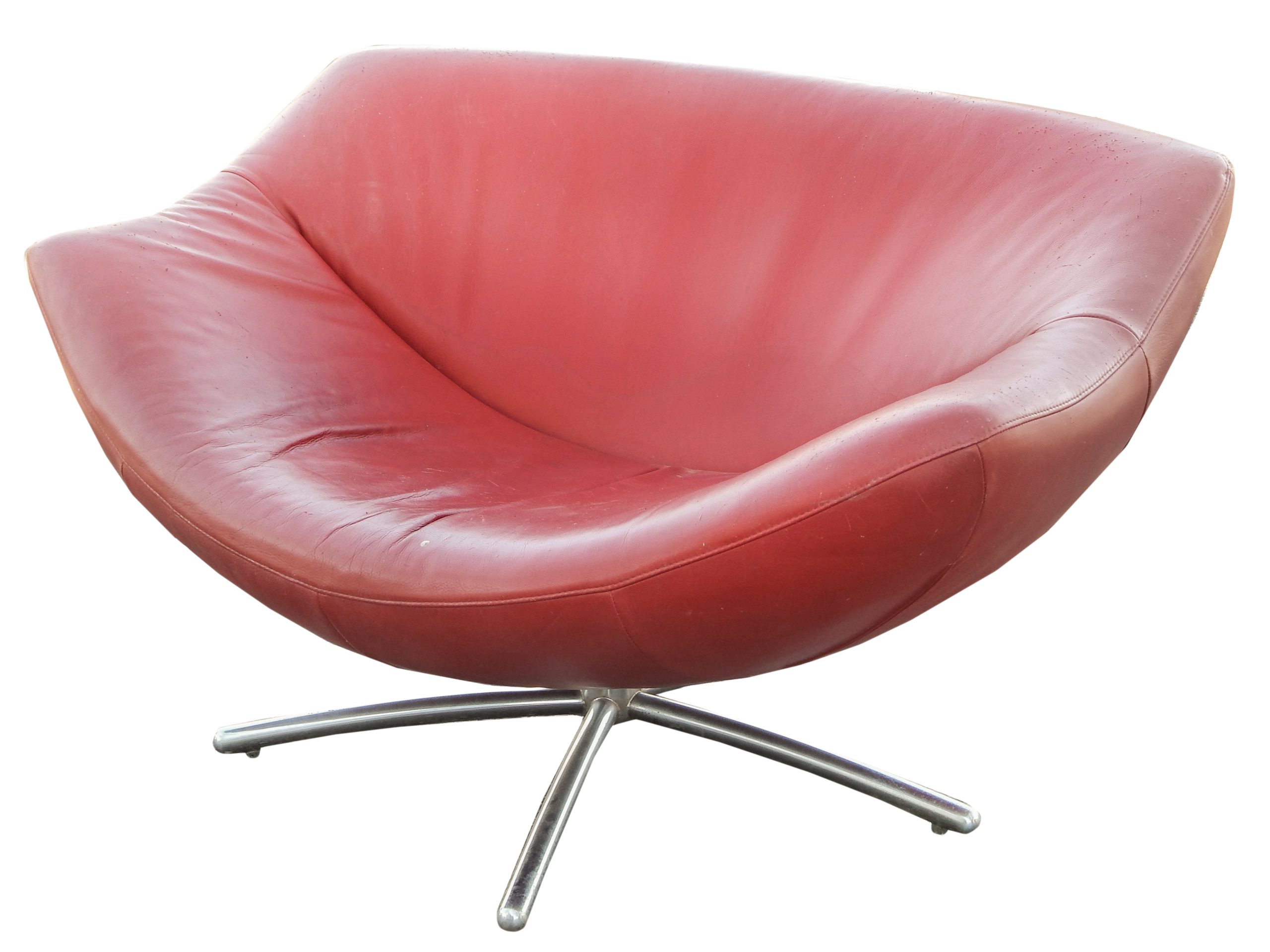 Gerard Van Den Berg Red Leather Chair - Image 6