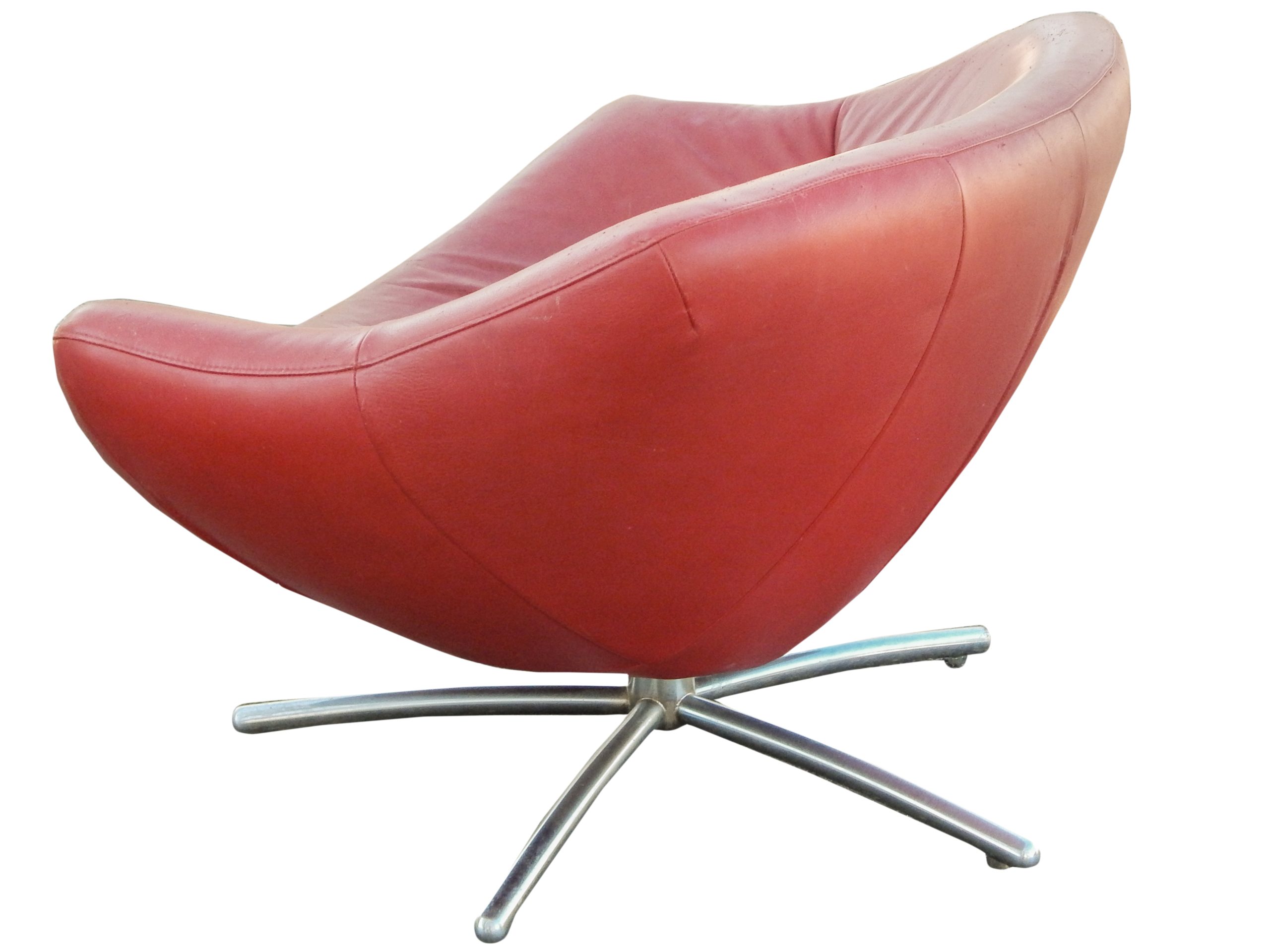Gerard Van Den Berg Red Leather Chair - Image 7