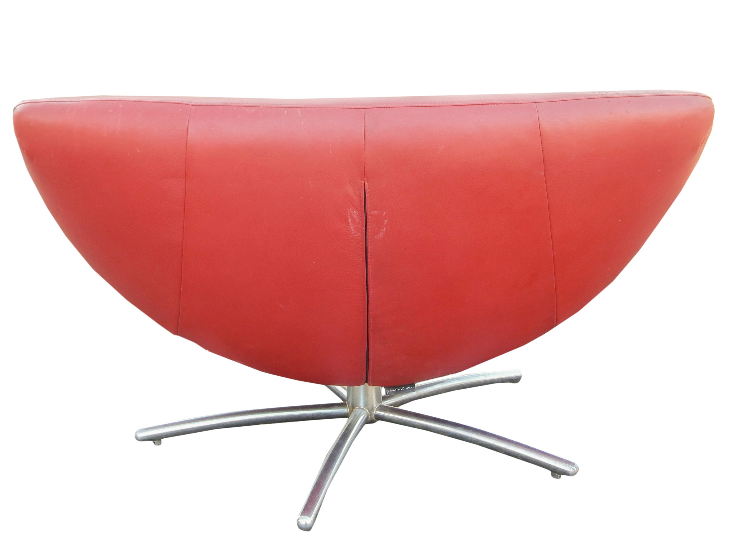 Gerard Van Den Berg Red Leather Chair - Image 8