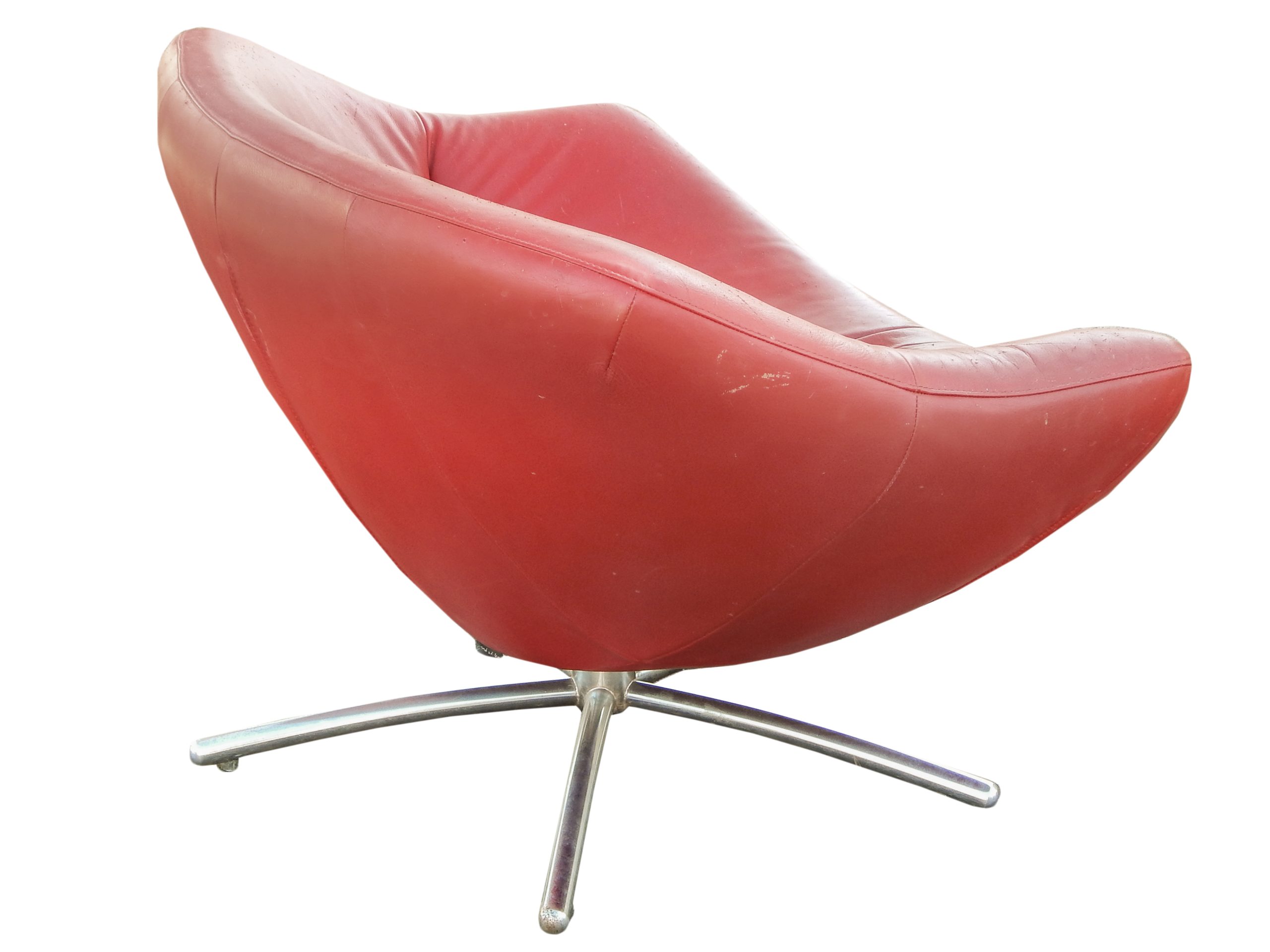 Gerard Van Den Berg Red Leather Chair - Image 9