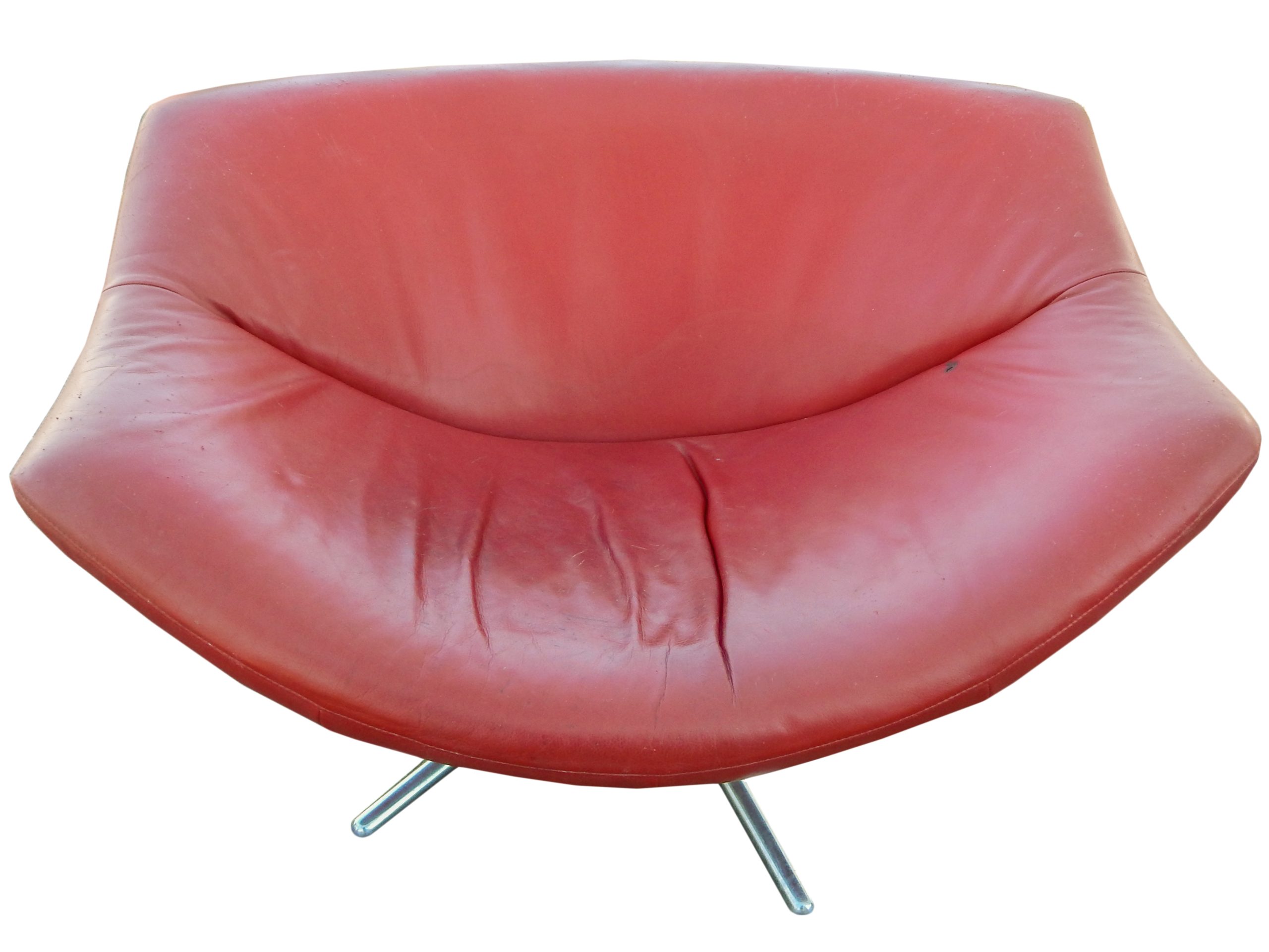 Gerard Van Den Berg Red Leather Chair - Image 10
