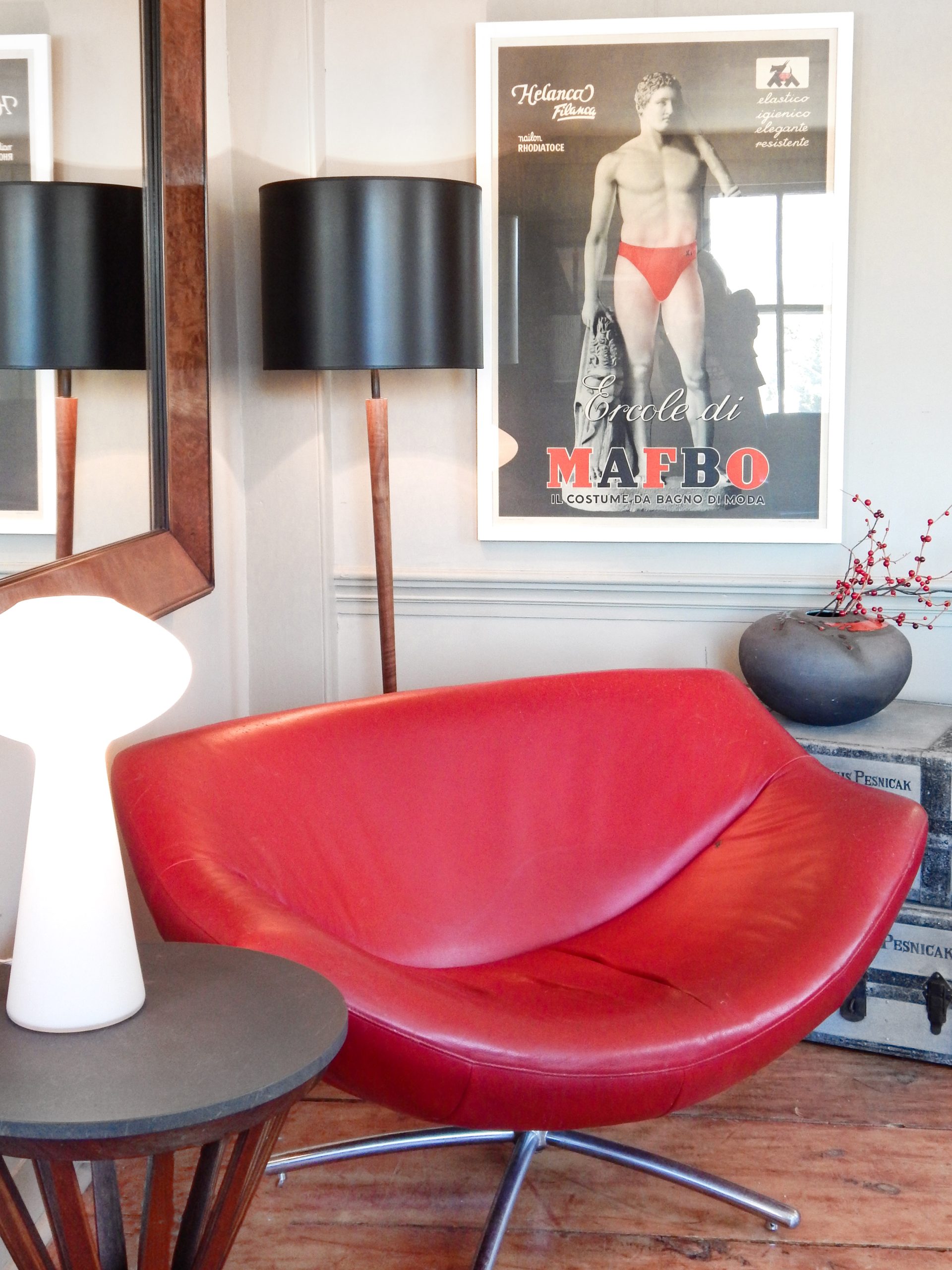 Gerard Van Den Berg Red Leather Chair - Image 2